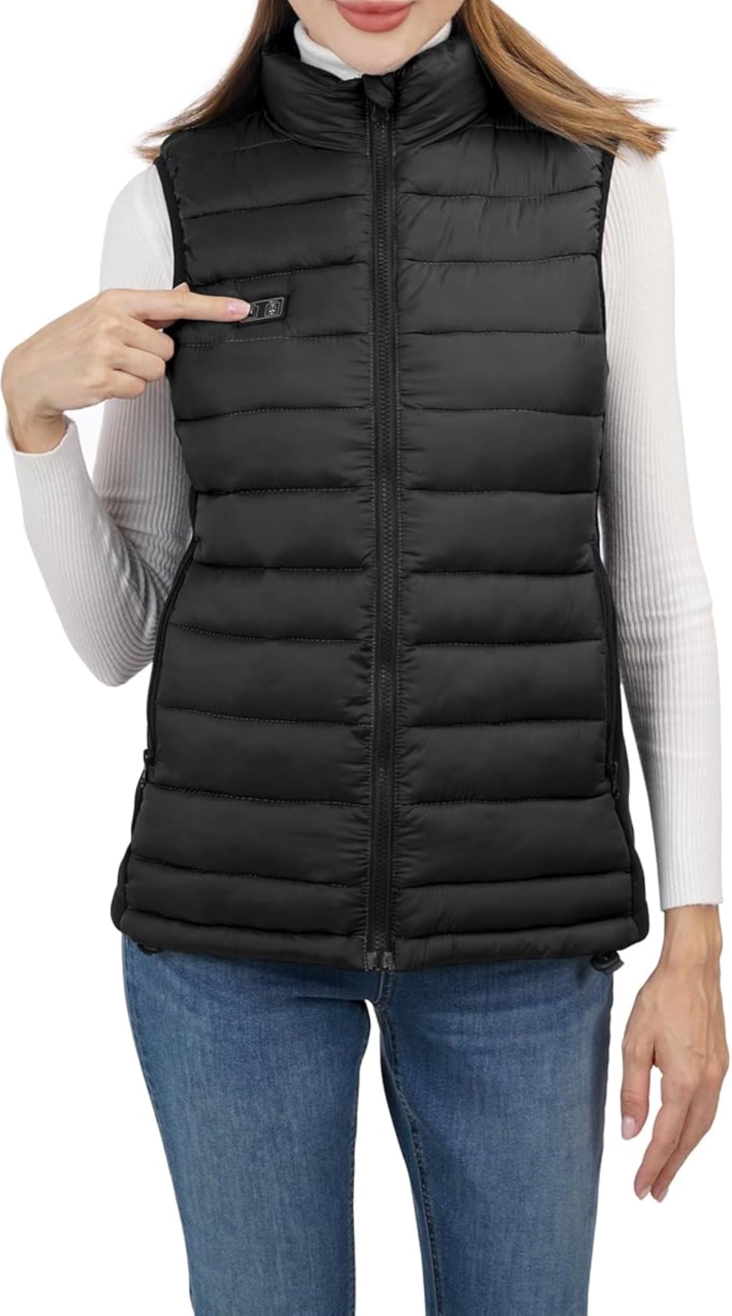 Chaleco Calefactable Mujer, Chalecos Calefactables Mujer, chaleco Termico Electrico,Chaqueta calefactable mujer, chaleco Termico con Bateria 10000 mAh Ligero & Elegante,Para Invierno & Exterior