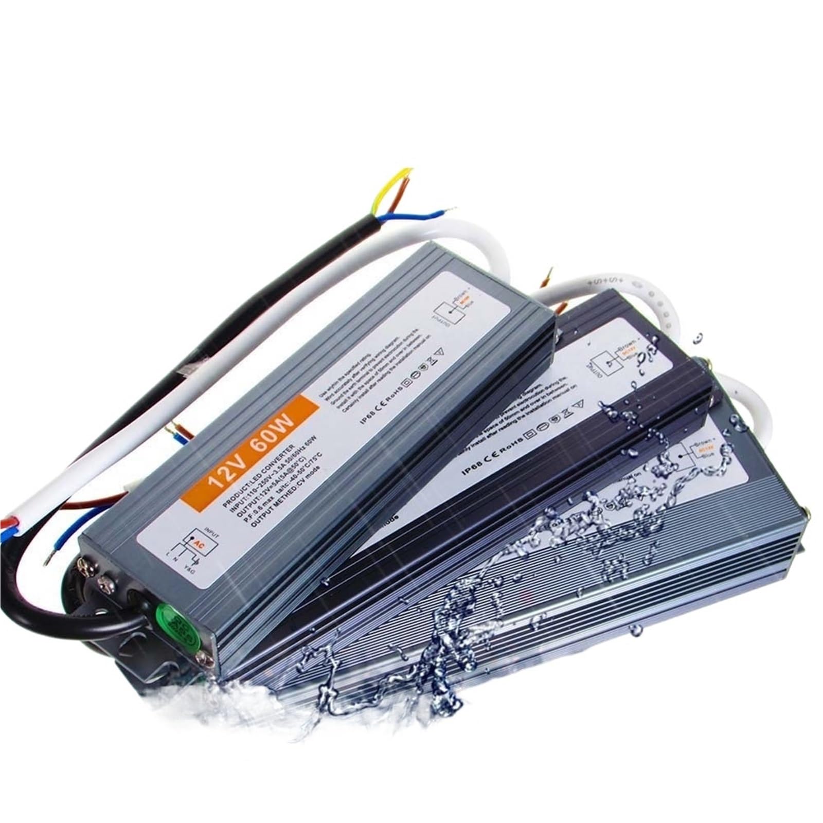 Alimentatore switching impermeabile DC 12V 24V IP67~IP68 Illuminazione LED for esterni 10W 20W 30W 50W 60W 80W 100W 200W 300W