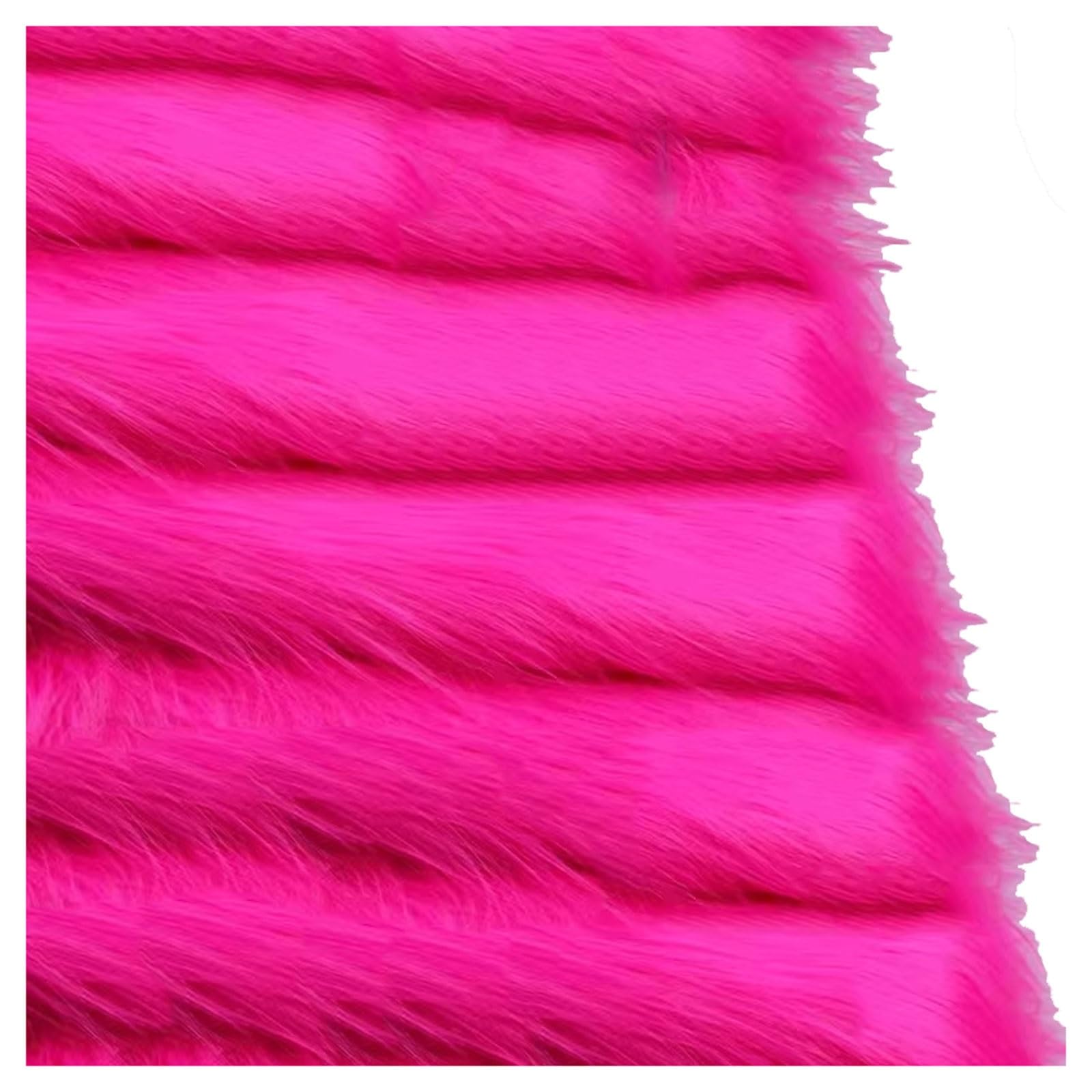 Shaggy Faux Fur Fabric 68 Colors Soft Plush12cm Long Pile Fake Fur Materials Craft Fabric, for Christmas Ornaments, Fursuit, Cosplay, Costume, Gnome Beards, Craft Supply, 50x180cm (Color : Rose 3)
