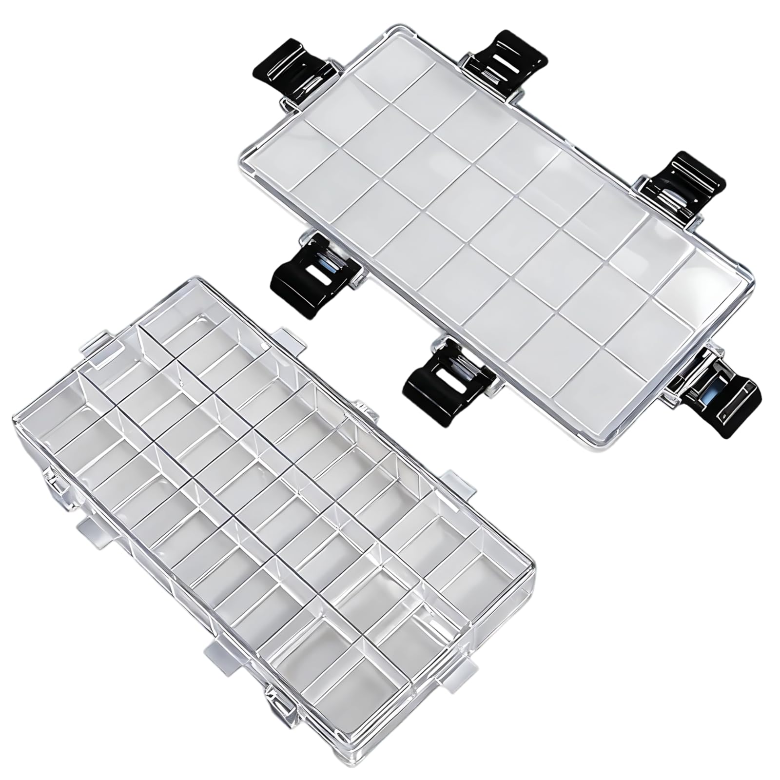 Packool Portable Watercolor Palette, Detachable Artist Watercolor Mixing Tray, Travel Palette with Paint Scraper, Circular Buckle, 6.7 x 4.1 in / 17 x 10.5 cm, 24 Grids Painting Pigment Box