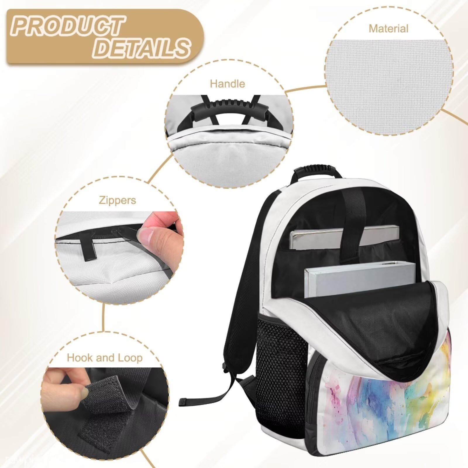 COEQINE Mochila escolar para niñas de 1er grado para adolescentes, mochila escolar de caballo arco iris para niños, bolsa ligera para niñas grandes de 4 a 6 años, regalos de cumpleaños, Caballo