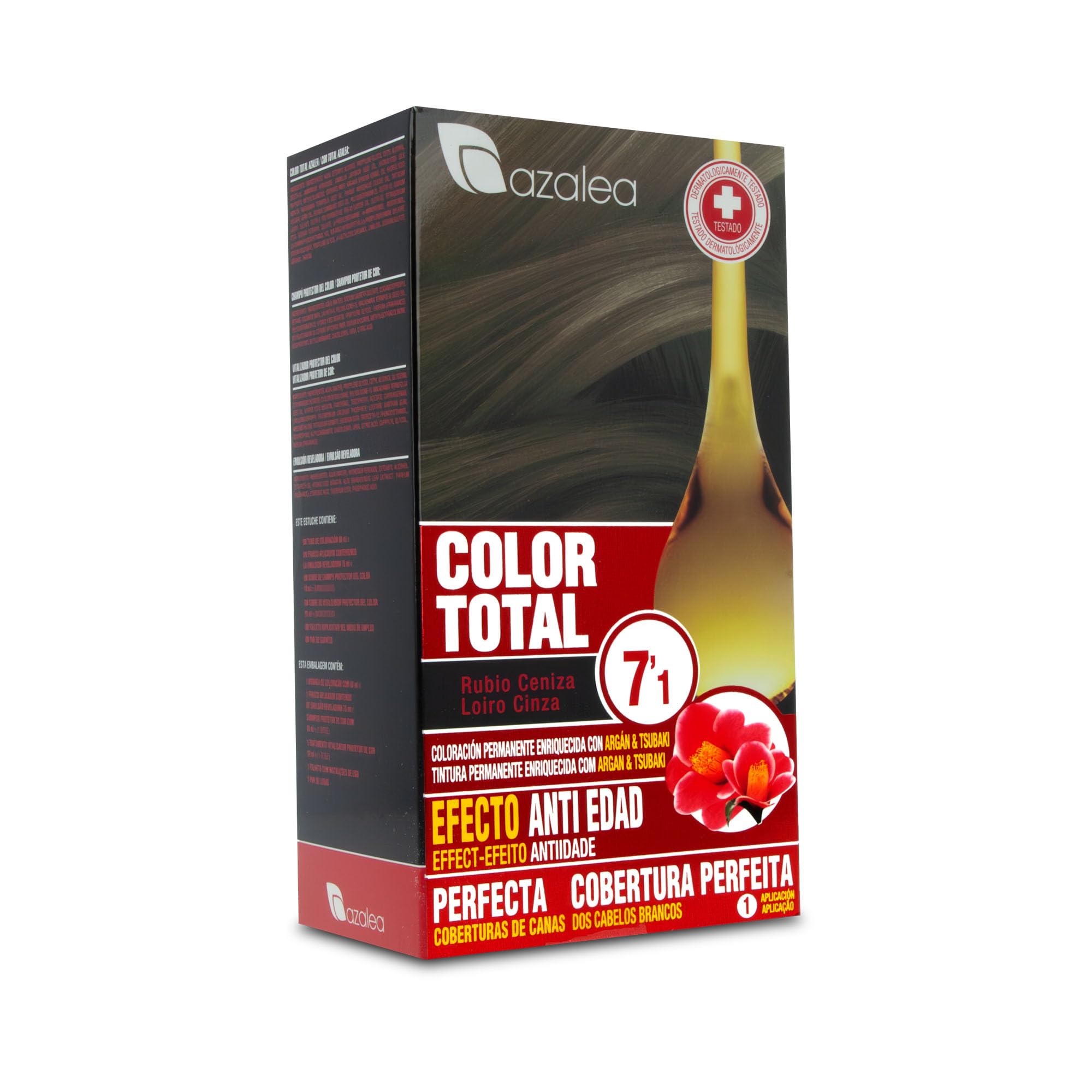 ALEA - Tinte Pelo Mujer - Color Total - Nº 7.1 - Color Rubio Ceniza - Coloración Permanente en Crema - Aceite Argán y Tsubaki - Cobertura Total de Canas - Aclara 3 Tonos en Cabellos Naturales
