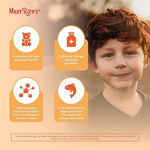 Miniatura 6 de MaryRuth's - Gomitas veganas Omega 3 para niños a partir de 2 meses | Sin azúcar | Suplemento Omega 3 con vitamina C, vitamina E, aceite de linaza |