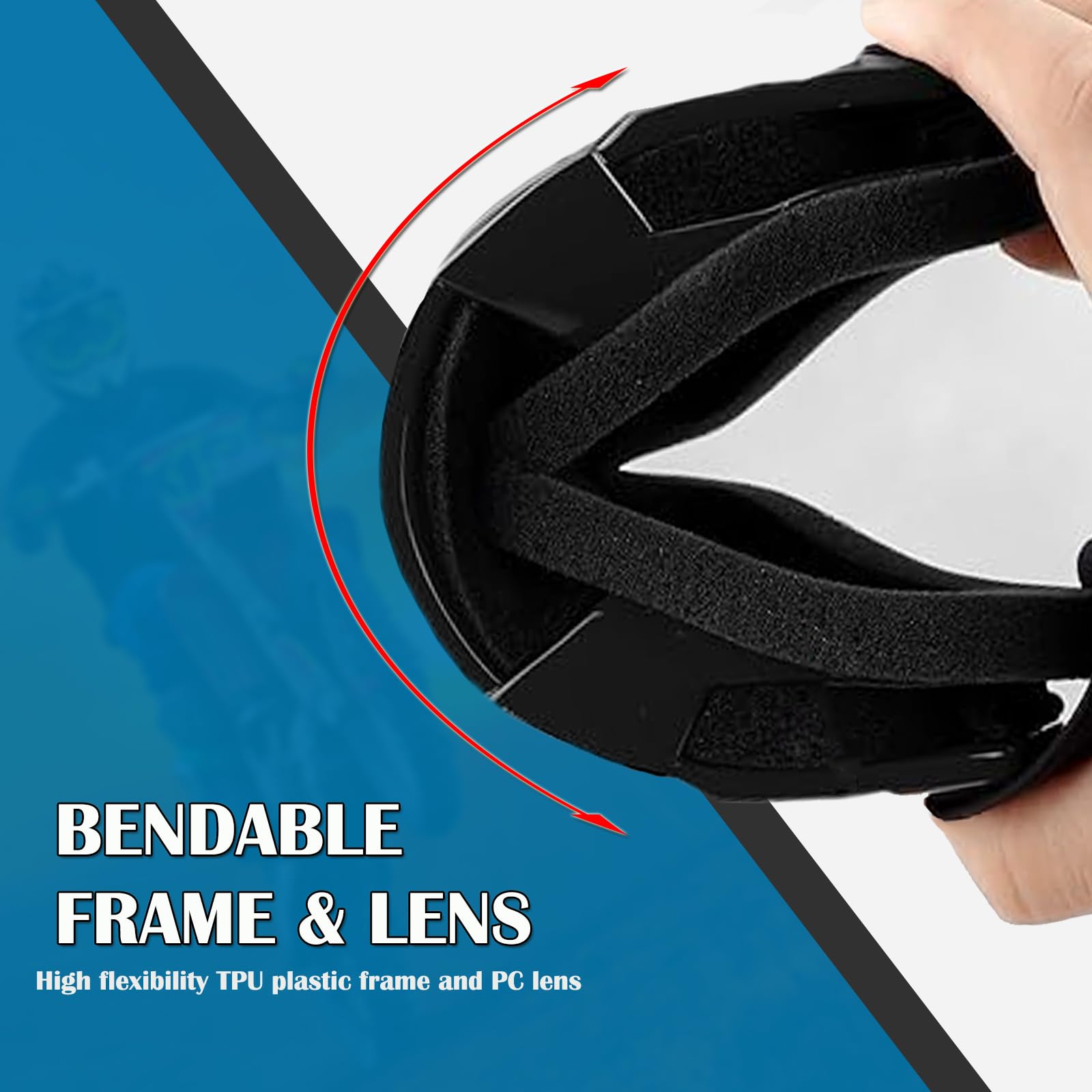 XITUADDA Dirt Bike Goggles with Neck Gaiter for Men Women Youth, Motorcycle Riding Motocross ATV Ski Goggles - 4