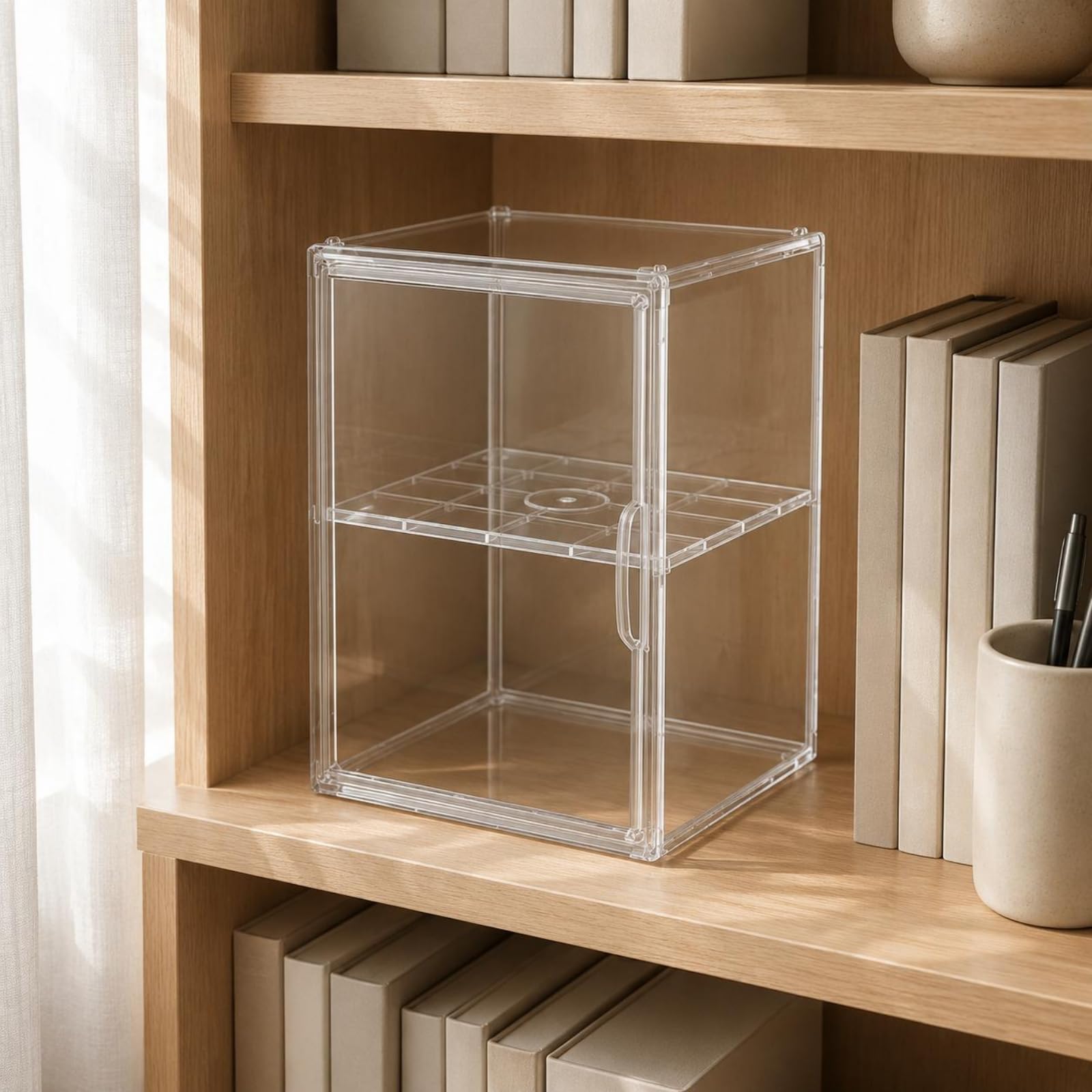 rockible Boîte de Rangement Transparente pour, Boîte De Rangement Transparente 36x27x22 Cm Sans Étagère, Utilisation Horizontale Ou Verticale