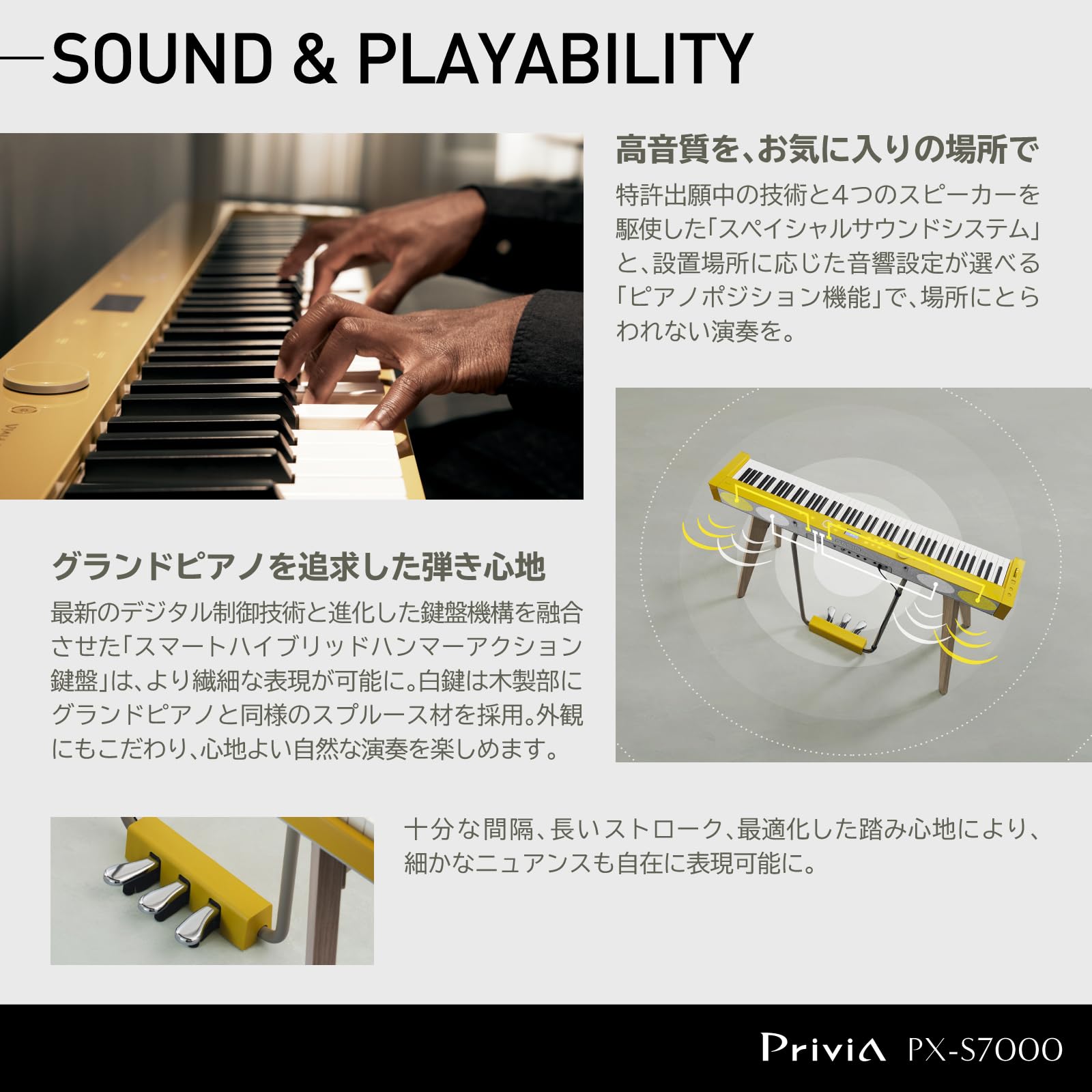 カシオ プリヴィア PX-S7000 WE 電子ピアノ