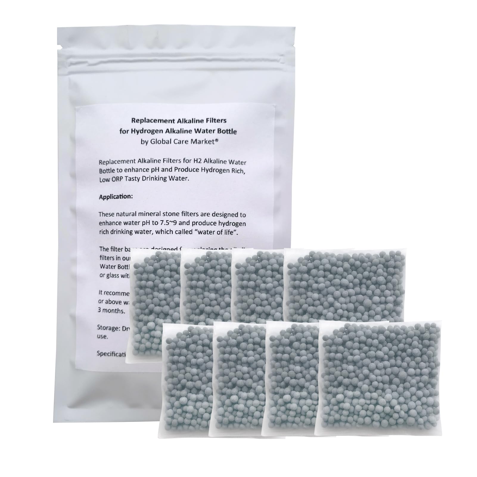 Global Care Market Hydrogen Water Filters for Alkaline Water Bottle to enhance pH and Produce Hydrogen Rich, Low ORP Tasty Drinking Water