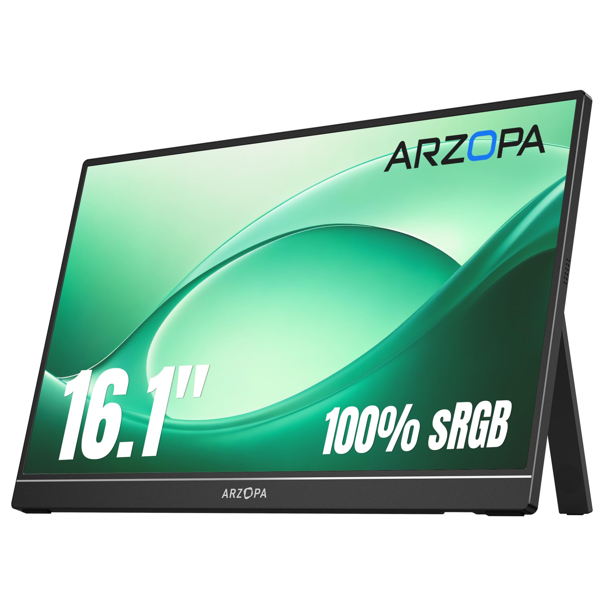 ARZOPA 16.1" Portable Monitor, 100% sRGB FHD 1080P Kickstand -Z1C | Portable Laptop Monitor High Color Gamut Display IPS Eye Care Screen for High-end Office & Entertainment