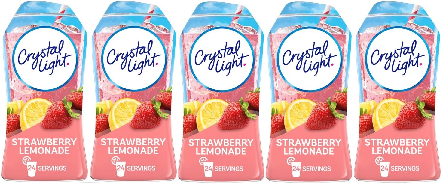 Crystal Light Liquid Water Enhancer Variety 5 each 1.62 fl oz bottles (Assorted Flavors) (Strawberry Lemonade)