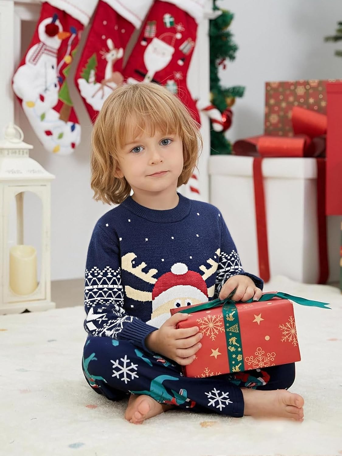 Kids Ugly Christmas Sweater Boy Girl Funny Xmas Outfits Toddler Reindeer Knit Clothes Holiday Pullover Tops 2-6 Years - Image 2