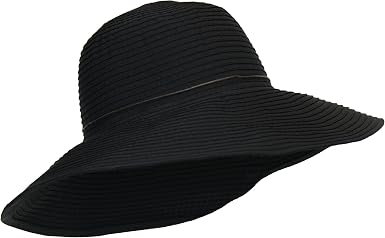 Packable Black Ribbon Crusher Sun Hat 