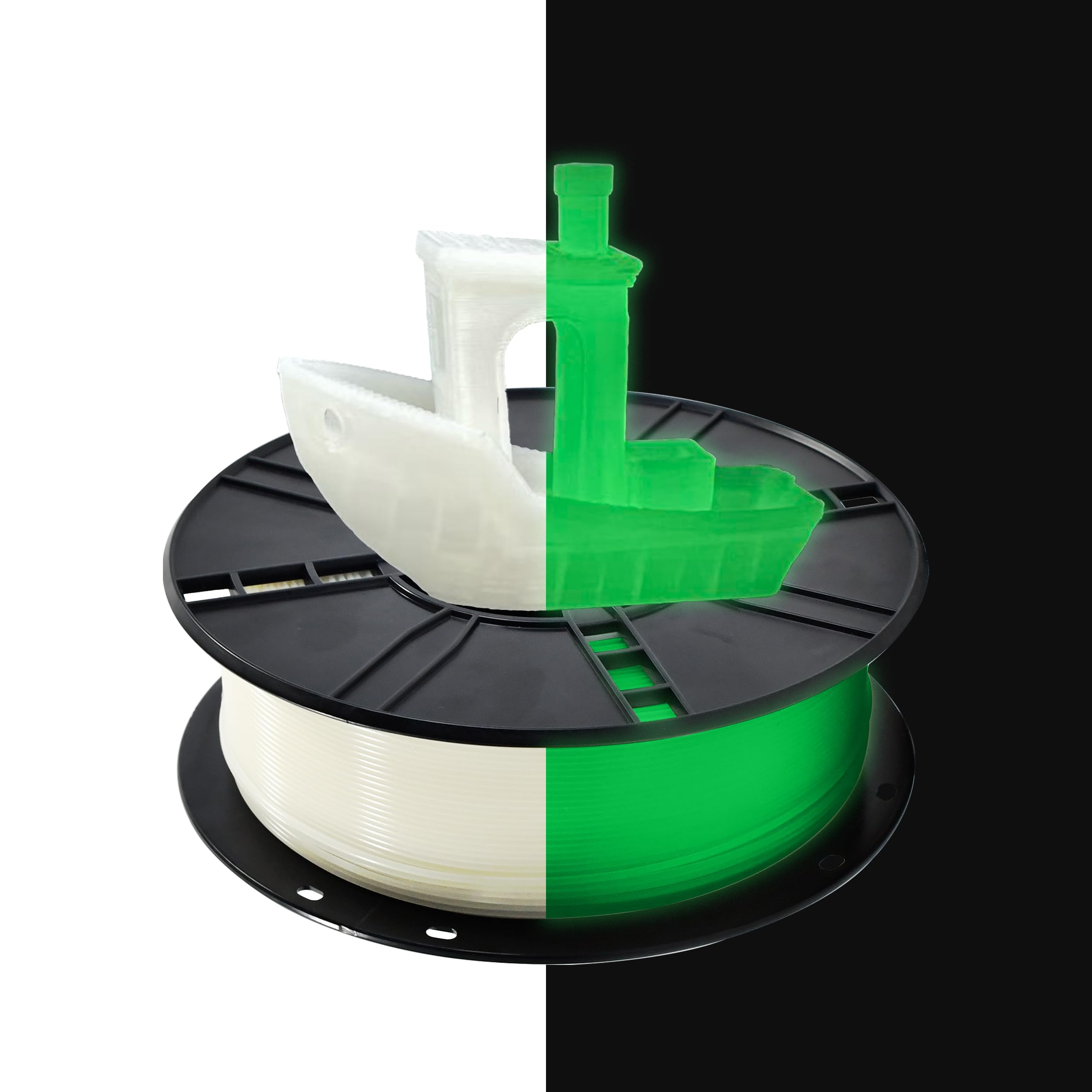 iBOSS Glow in The Dark PLA+ Filament, Neatly Wound Luminous PLA Plus 3D Printer Filament 1.75mm +/- 0.02mm, Fit Most 3D Printers, 1kg Spool (2.2lbs), Green PLA PRO Filament, Glow Green