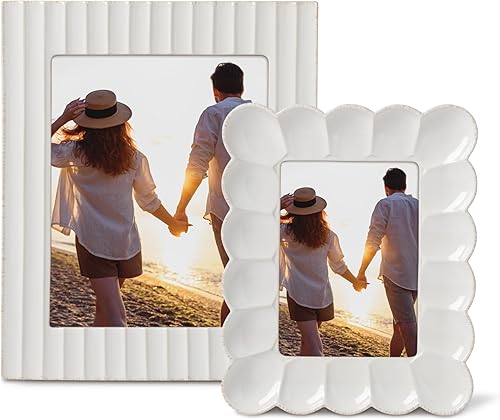 Miniatura 5 de Lenox French Perle - Marco festoneado de 8 x 10, 1 unidad, color blanco