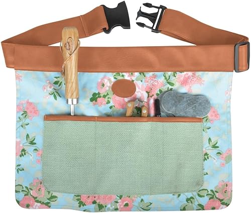 Fallen Fruits - Cinturón de herramientas de jardinería floral para exteriores, ajustable, duradero, 4 bolsillos, delantal de cintura (18.1 in x 13.8