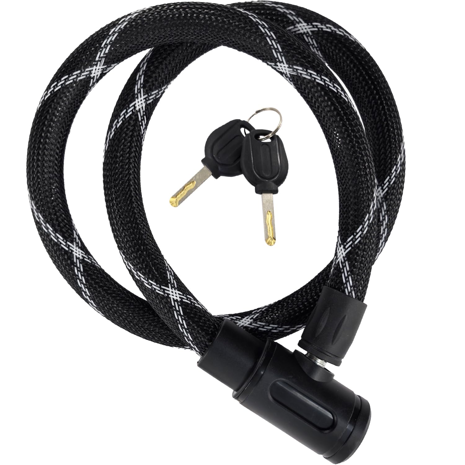Senston Bike Lock Cable, 1M x 18mm Bike Cable Lock With Keys Bicycle Braided Steel Cable Lock for Outdoor Equipment, Bicycles, Scooters, Fence, Gate