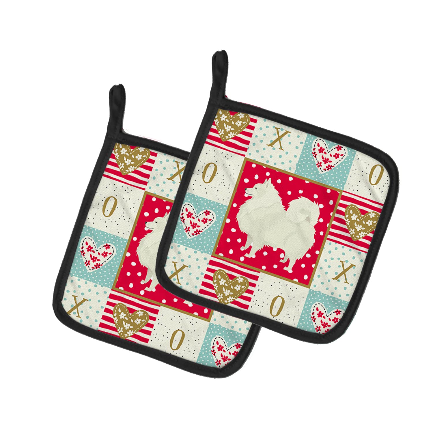 Caroline's Treasures CK5955PTHD Spitz Love Topflappen, 7,5 HX7,5 W, Mehrfarbig