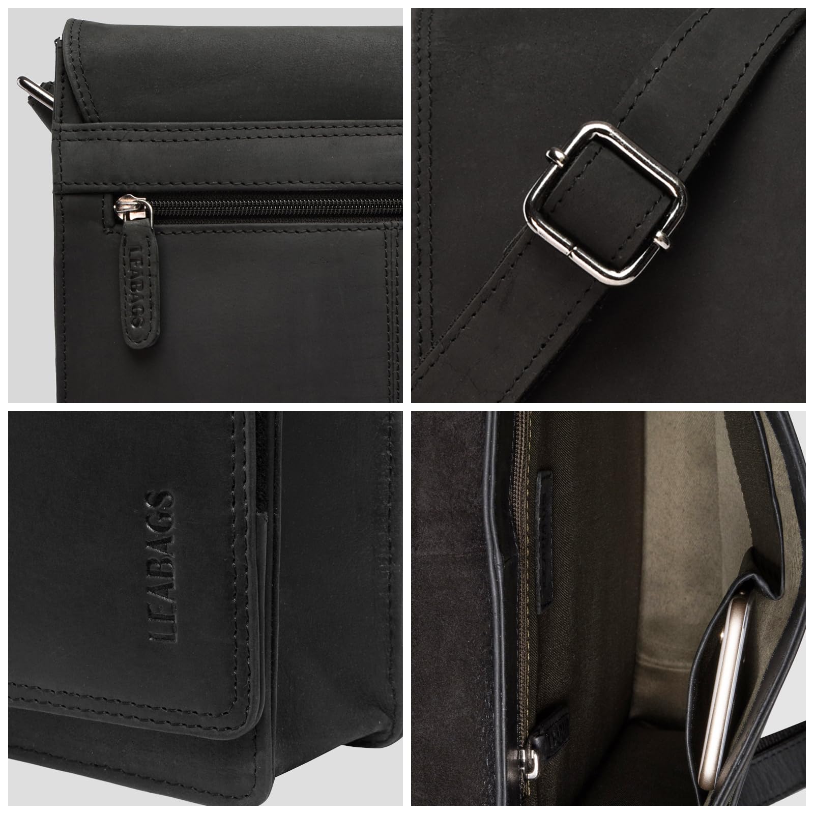 LEABAGS London - Bolso bandolera Unisex adulto