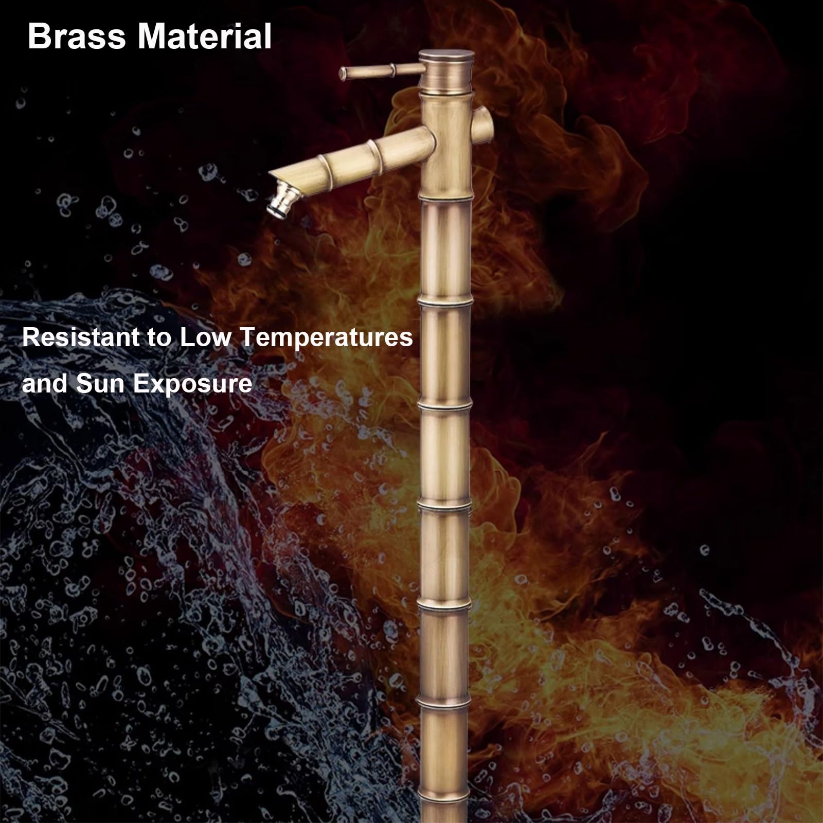 Columna de grifo de cobre para exteriores, 13 pulgadas, anticongelante, hidrante de jardín, solución duradera de riego/riego para patios y jardines