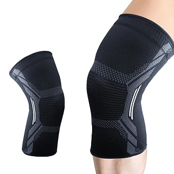 Azmec Knee Compression Sleeve, For Men & Women, Knee Support for Running, Basketball, Weightlifting, Gym, Workout, ACL, Arthritis, Joint Pain Relief, Sport Medium