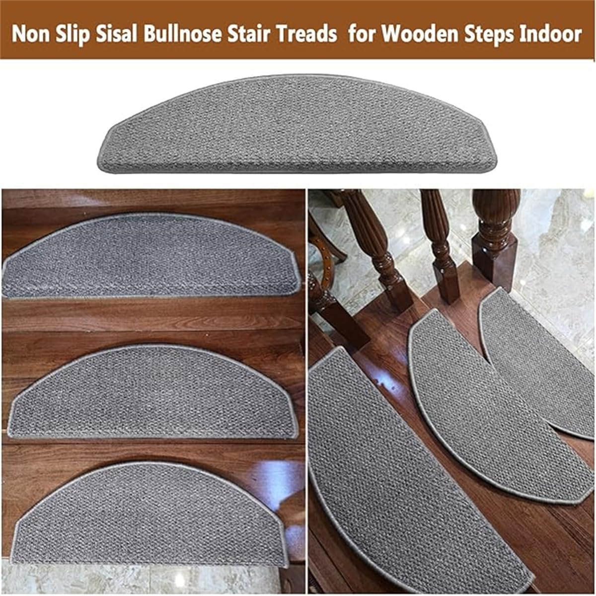 Tapis d'escalier autocollant antidérapant – Tapis de couloir doux à décoller et à coller pour escaliers – Protection de bordure lavable, solution sûre et élégante pour la sécurité des escaliers