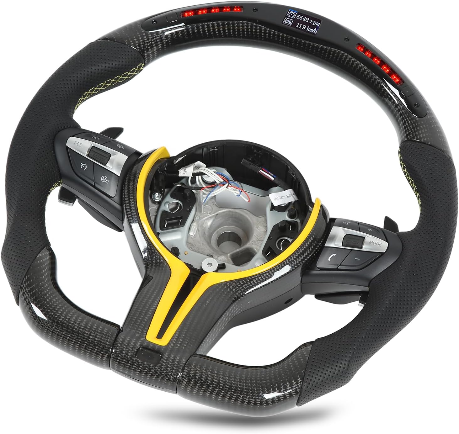 Carbon Fiber LED Display Shift Lights Steering Wheel Replacement M Sport Excellent Racing Experience for F20 F22 F30 F32 F15 F16