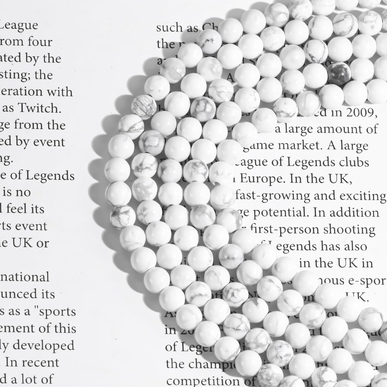 Howlite Crystal Beads - 85pcs, 4mm Round, Gemstone & Stone Beads for Jewellery Making, 4 mm - Image 2