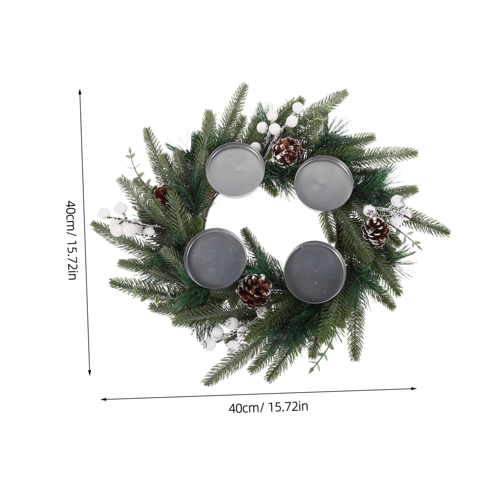 Adventskranz Künstlicher Weihnachten Kerzenhalter Mit Kiefernzapfen Beeren Festlicher Tischkranz Für Kamin Esstisch Fensterdeko Einfacher Aufbau Elegantes Design