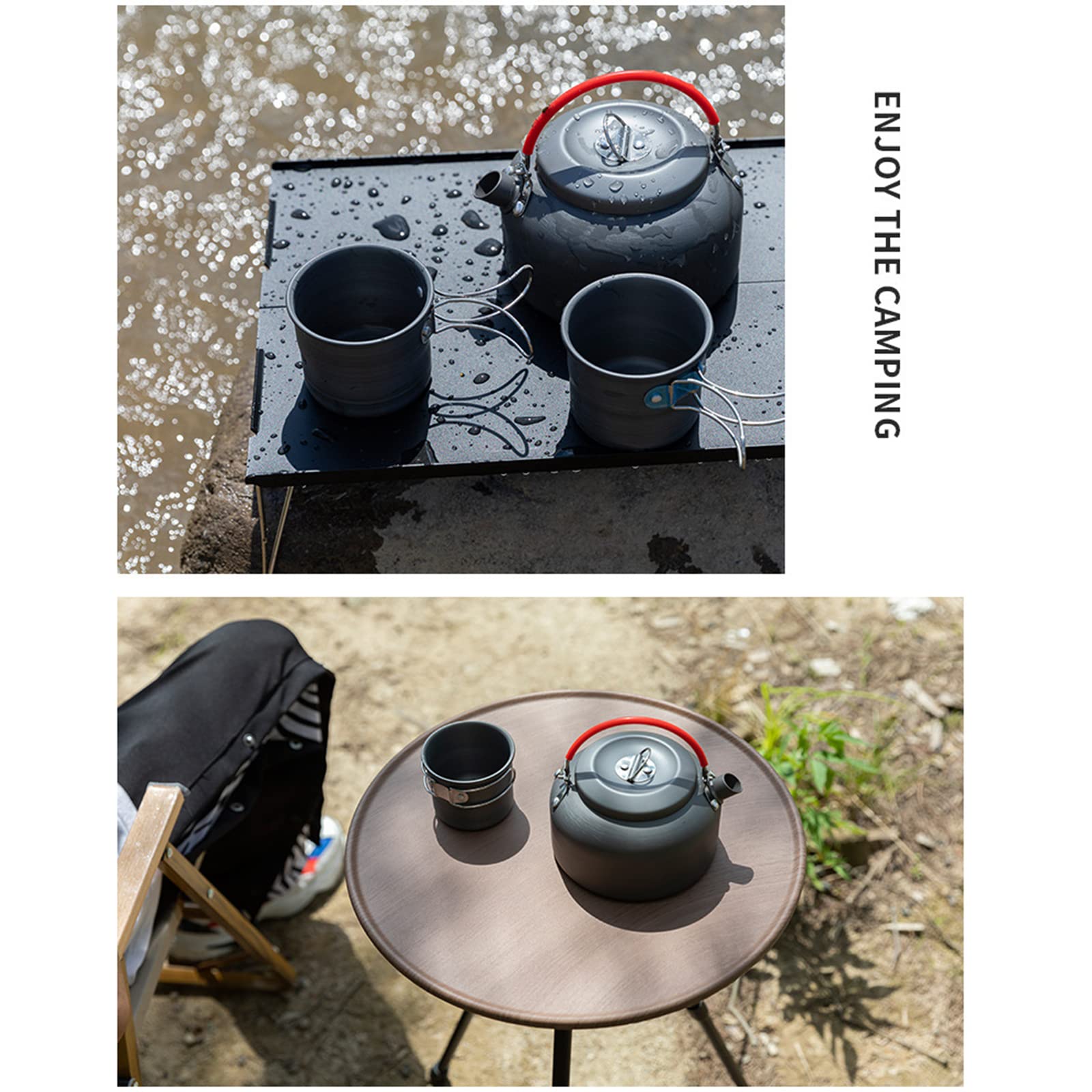 Zkbszn Aluminum Alloy Cup With Foldable Handle Cookware Coffee Mug Portable Camping Water Cup For Outdoor Travel Camping