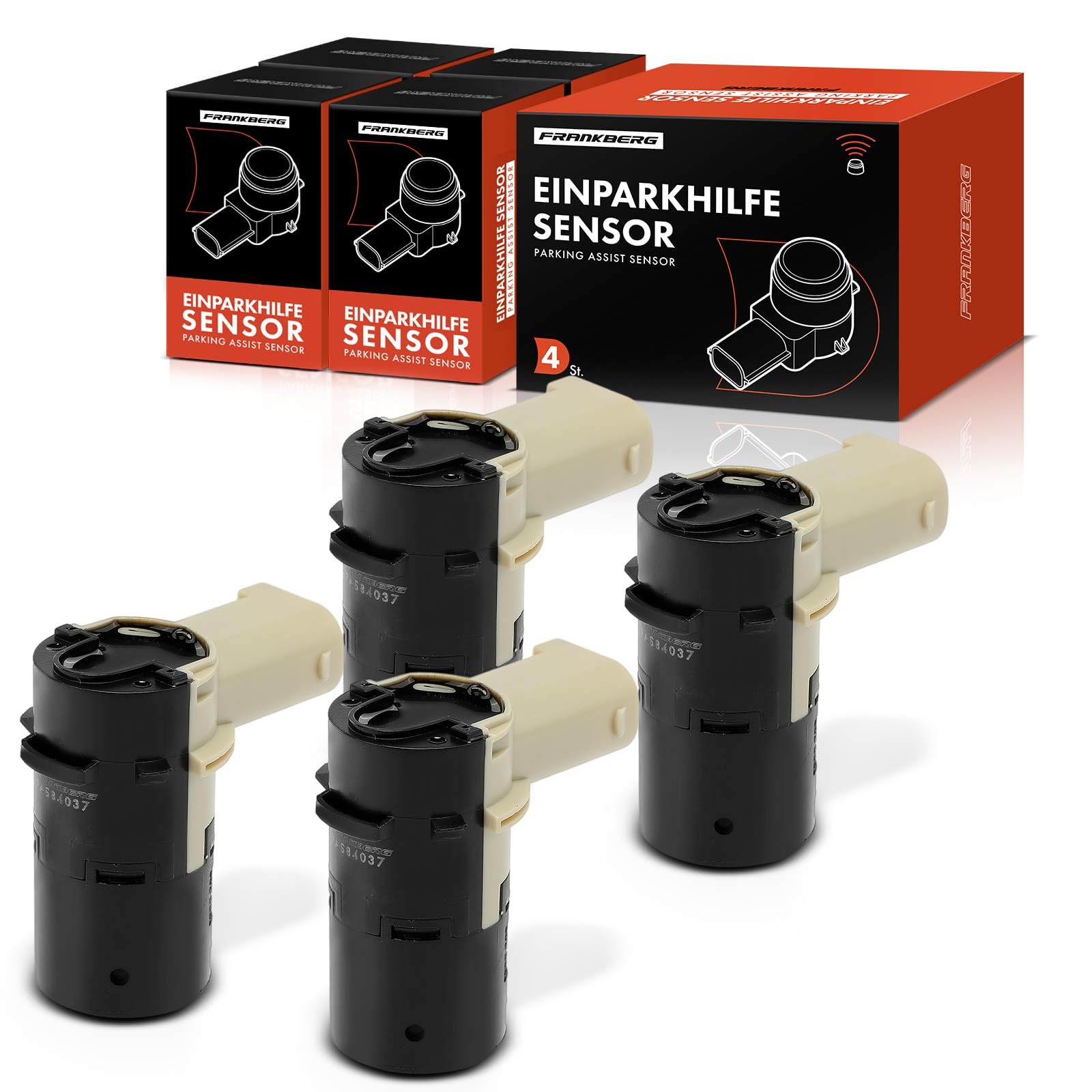 Frankberg 4 sensori di parcheggio anteriori e posteriori 66206989068 | Compatibile con: Serie 6 Cabrio E64, M.i.n.i decappottabile R52, Serie 5 E39, Serie 5 Touring E39, Serie 5 Touring E61