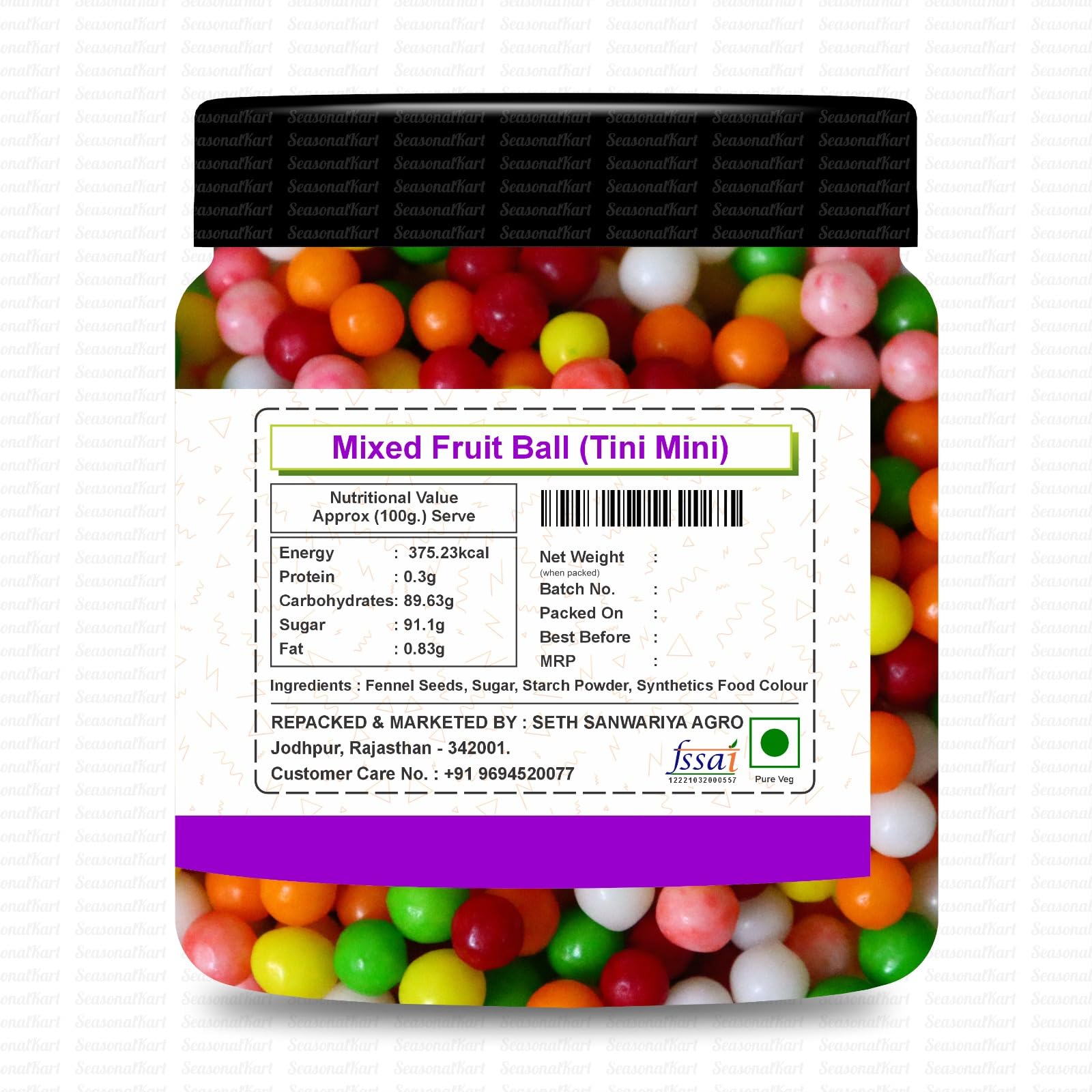 SEASONALKART Tasty Mixed Fruit Balls | Mixed Fruit Colorful Balls | Sour & Sweet | After Meal Candies (1 KG) (B0D37YWGL4) Amazon Price History, Amazon Price Tracker