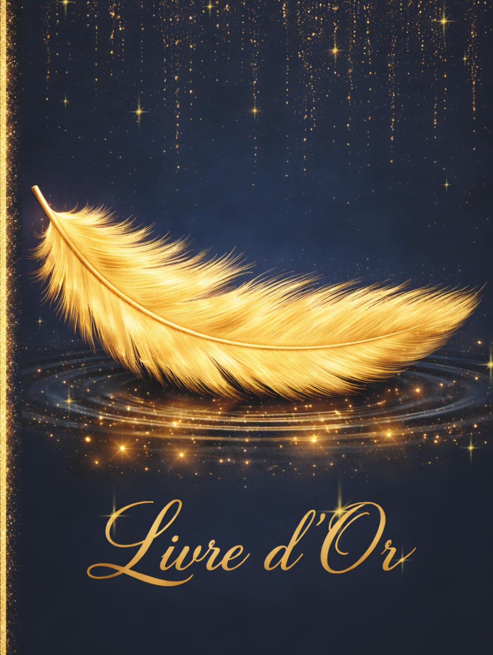 Livre d'or bleu et or pour mariages et anniversaires de prestige