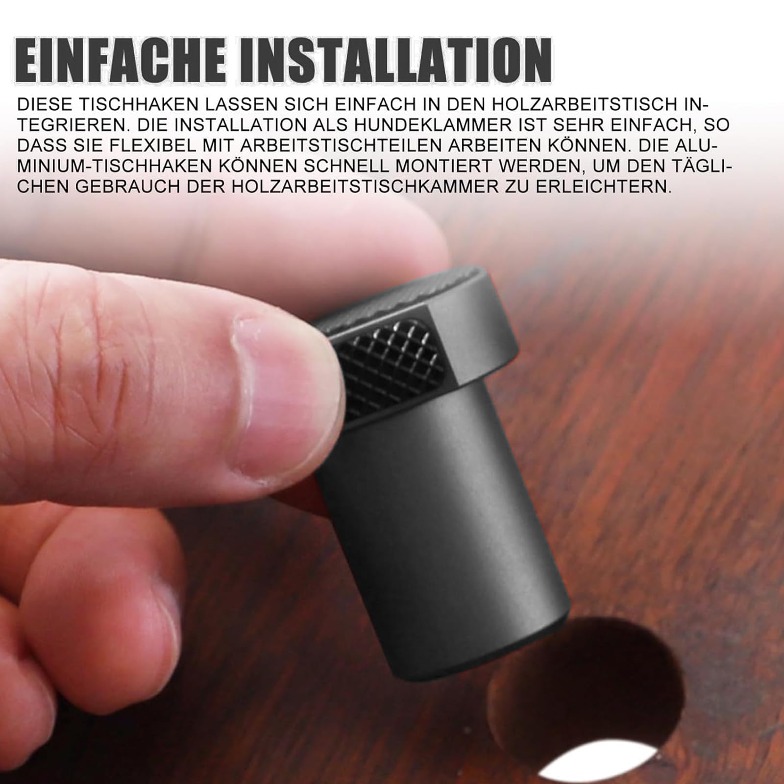 SUNOYA - Lot de 14 crochets de banc en alliage d'aluminium, pince pour chien, mâchoires de serrage pour table de travail du bois, noir, 20 mm