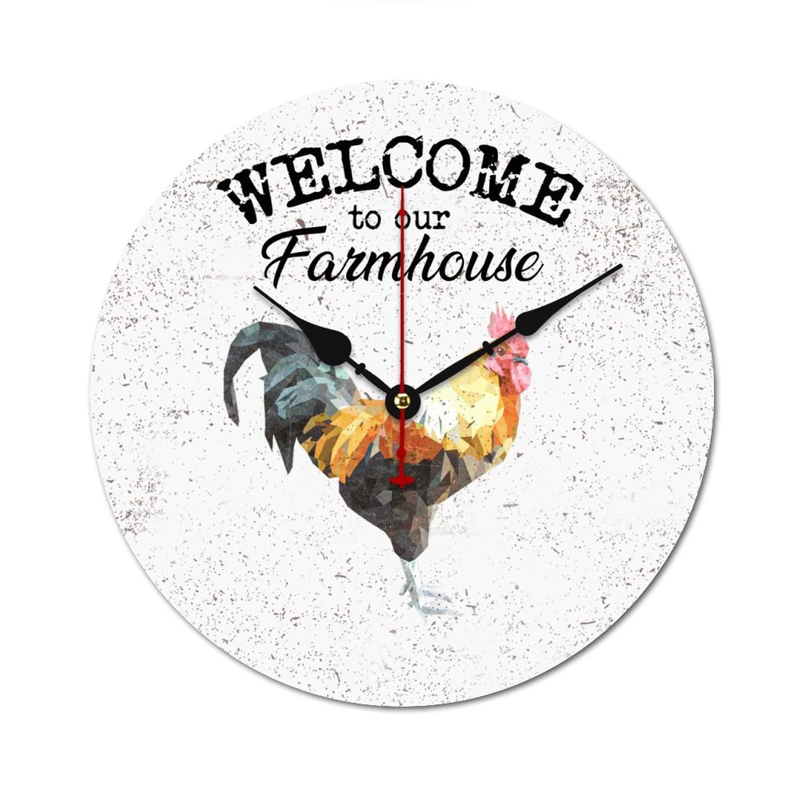 Horloge murale cadeau pour amateur de poulet style chalet vintage en bois