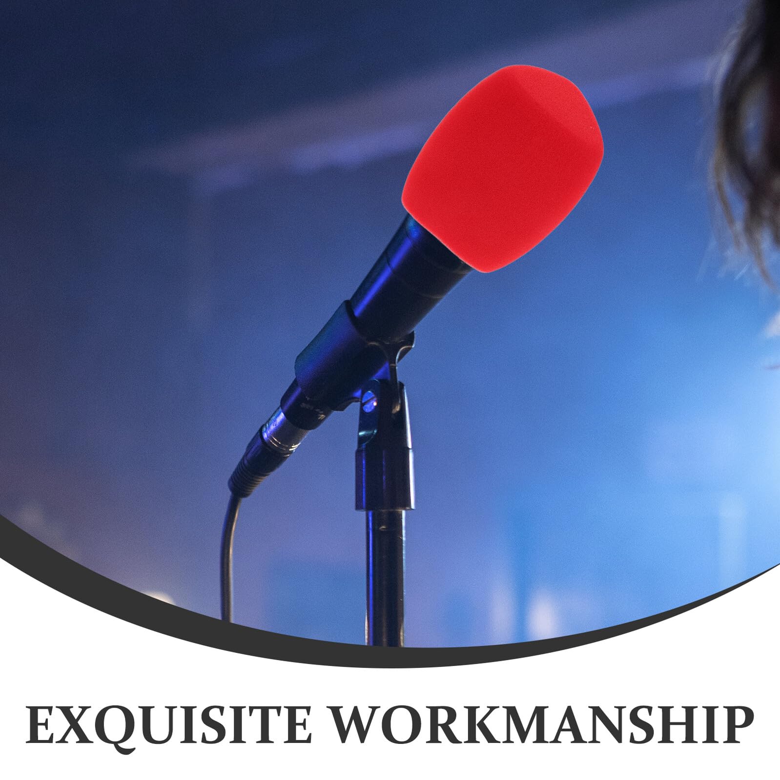 Filtre Anti-vent pour Microphone de Studio en Mousse Rouge Triangulaire, Bonnette Anti-pop Légère et Respirante, Protection Anti-bruit pour Micro Portable Adaptée Karaoké