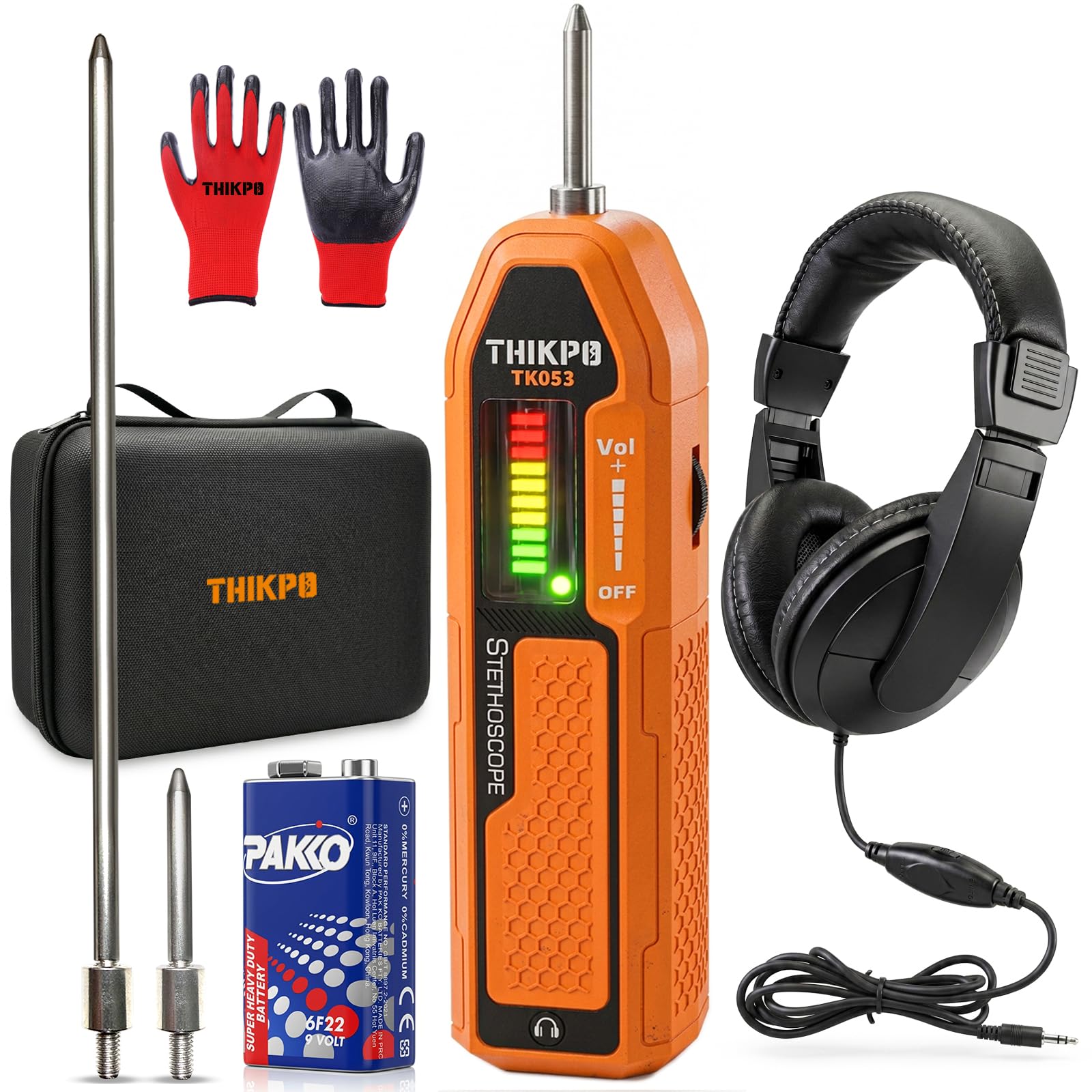 Stetoscopio meccanico elettronico, kit di rilevatore di rumore e perdite per auto, con cuffie regolabili, doppia sonda e custodia in EVA, gamma di frequenza 20 Hz-20 kHz per cuscinetti, pompe e
