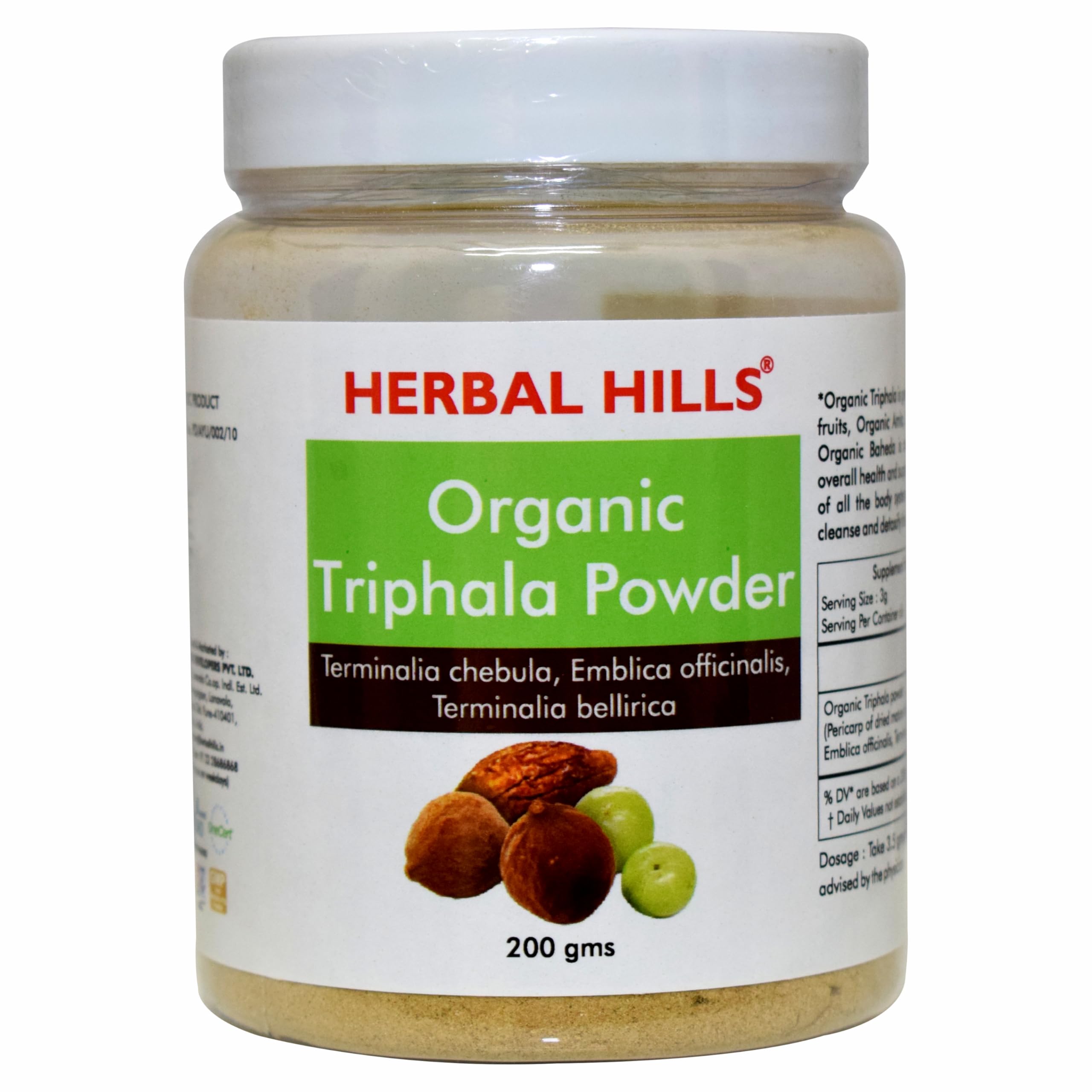 Herbal Hills Organic Triphala Powder (200 gms Pack of 1) (B081V3GXH9) Amazon Price History, Amazon Price Tracker