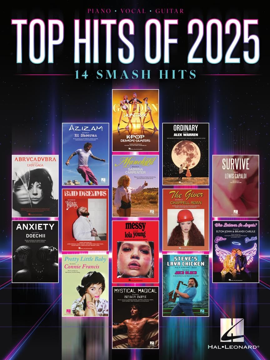 Top Hits of 2025: Piano Vocal Guitar Songbook | 14 Smash Hits Sheet Music Collection | Lyrics, Chord Symbols and Guitar Chord Frames | Contemporary Pop Songs for Piano, Voice and Guitar Performance