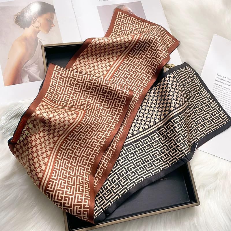 ANDANTINO 100% Silk Scarf for Women 58”*6.3” Long Shawls for Headscarf and Neck- Oblong Hair Wraps with Gift Packed - Image 2