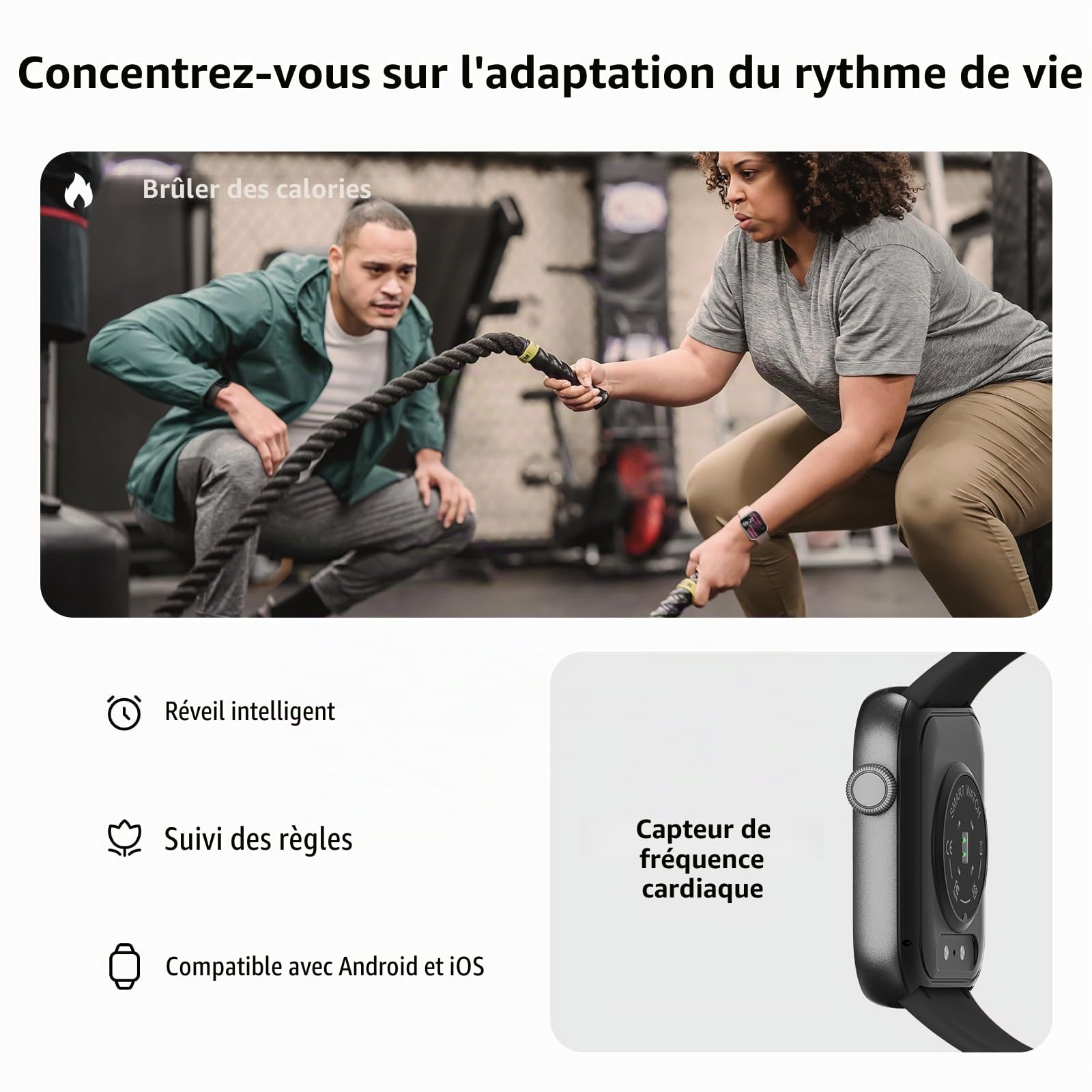 Montre Connectée Femme Homme avec Appels Bluetooth, 1.85" HD Smartwatch avec 140+ Modes Sportifs, Etanche IP68 Montre Connectee avec Podometre/Cardiofrequencemetre/Moniteur de Sommeil pour Android/iOS
