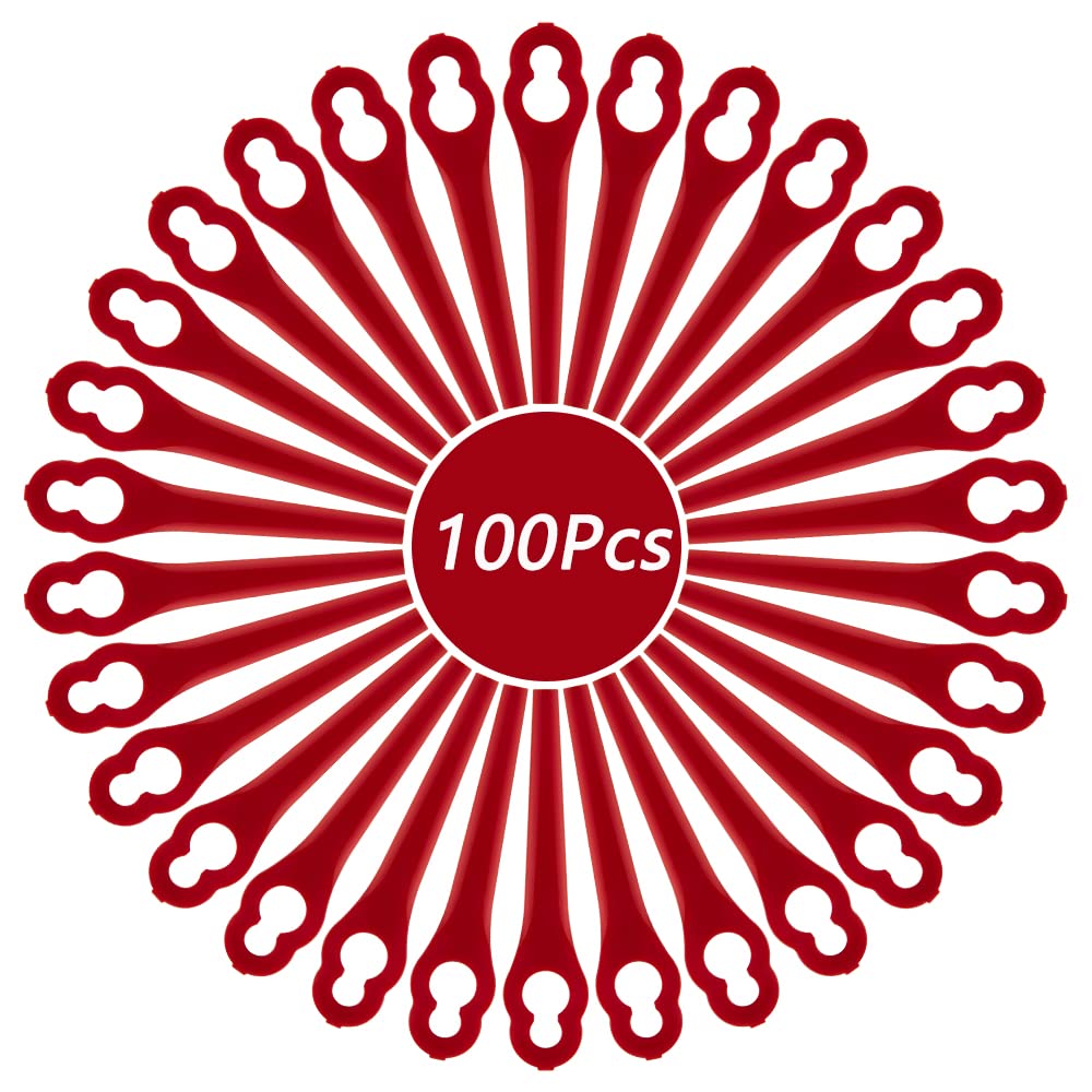 100 x kunststof messen bosmaaier kunststof vervanging messen grastrimmer trimmer 83 mm vervanging voor Einhell accu grastrimmer trimmer FRT18A, FRT18A1, 46155, FRT20A1 (rood