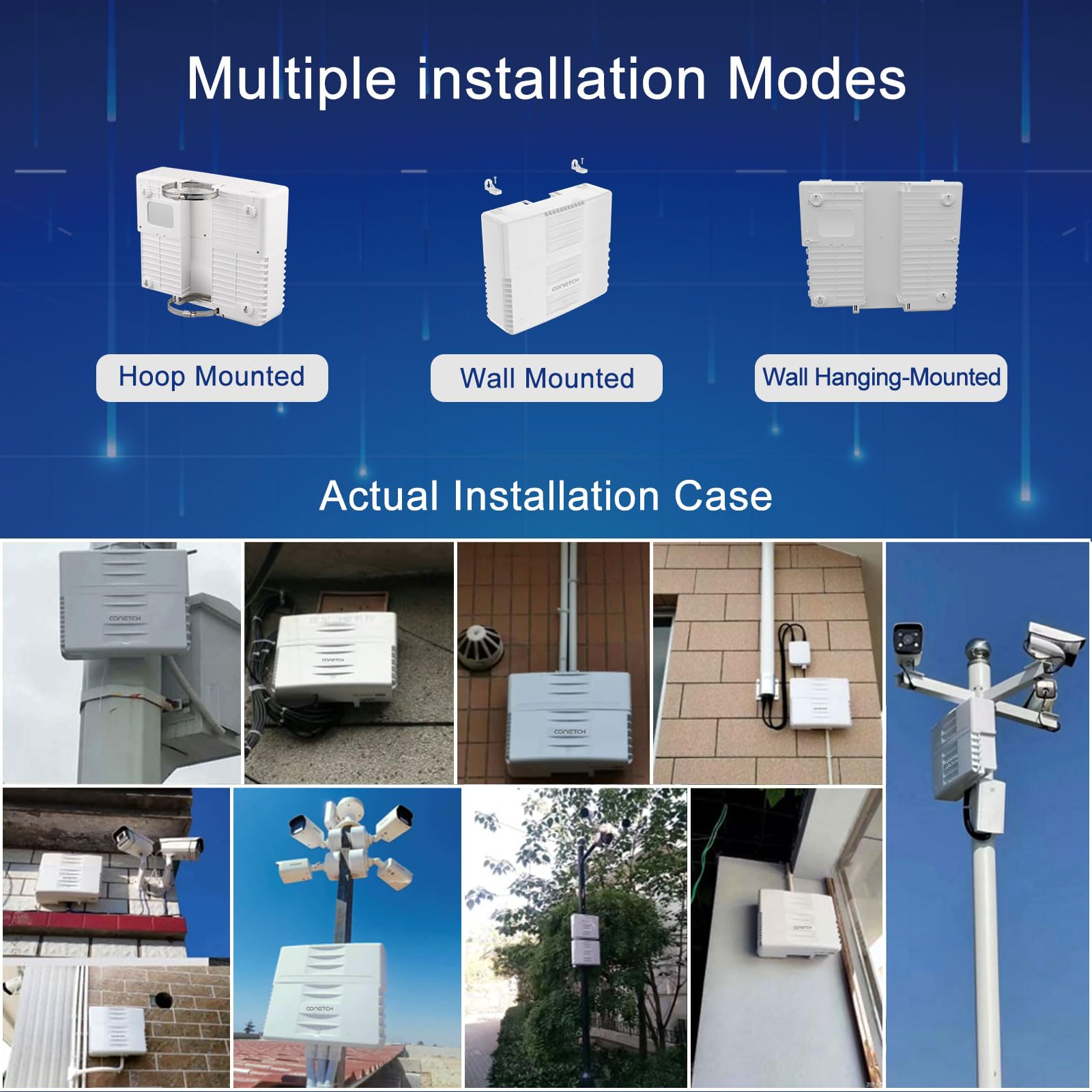 Commutateur PoE extérieur à 10 ports avec 2 liaisons montantes | Étanchéité IP65 | Puissance intégrée de 120 W | IEEE802.3af/at/bt | AI Watchdog | Protection contre la foudre 6KV | Boîtier