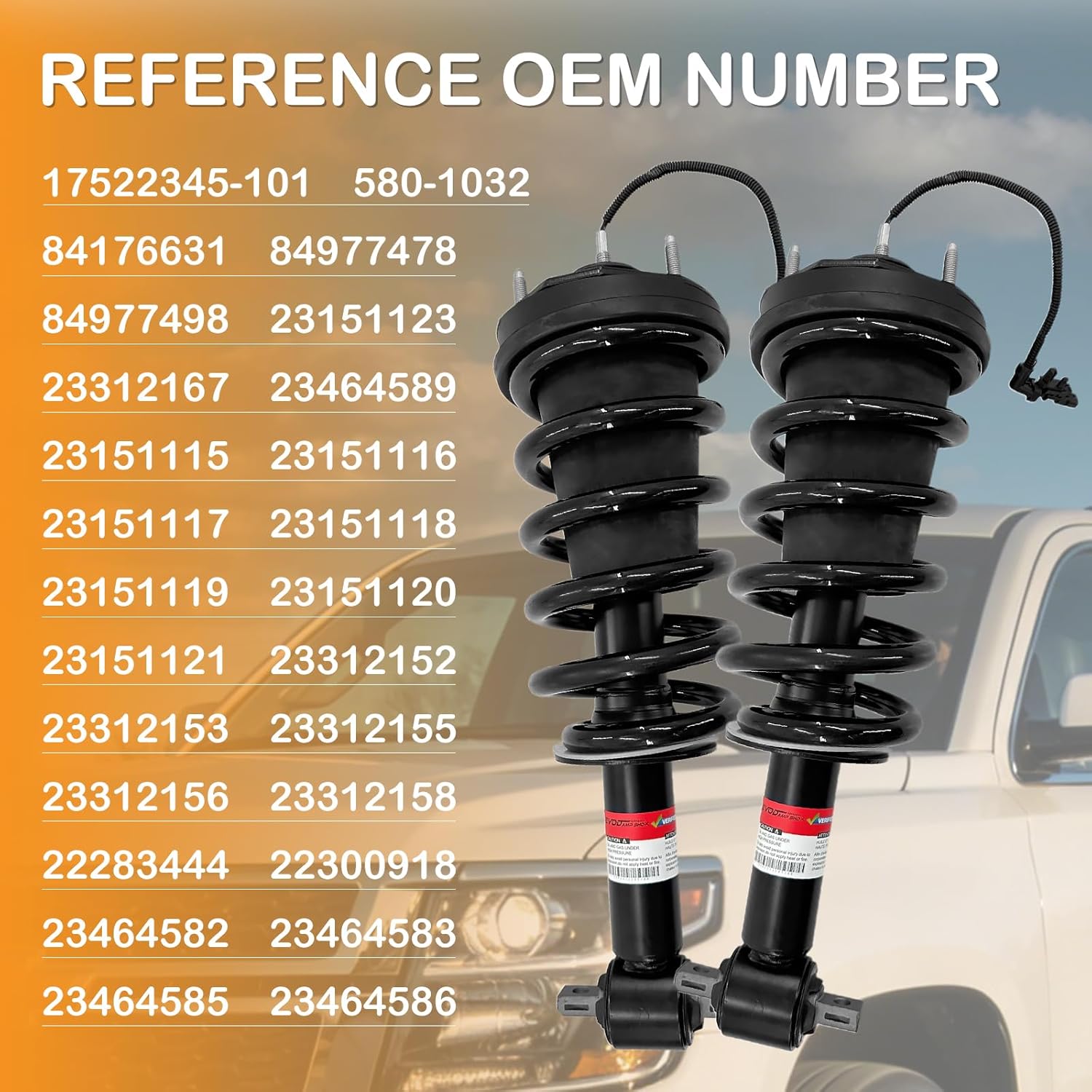 84176631 Pair Front Struts Shock Absorber Assembly w/Magnetic for 2015-2020 Cadillac Escalade ESV, for Chevy Tahoe Suburban Silverado, for GMC Yukon XL 84977478