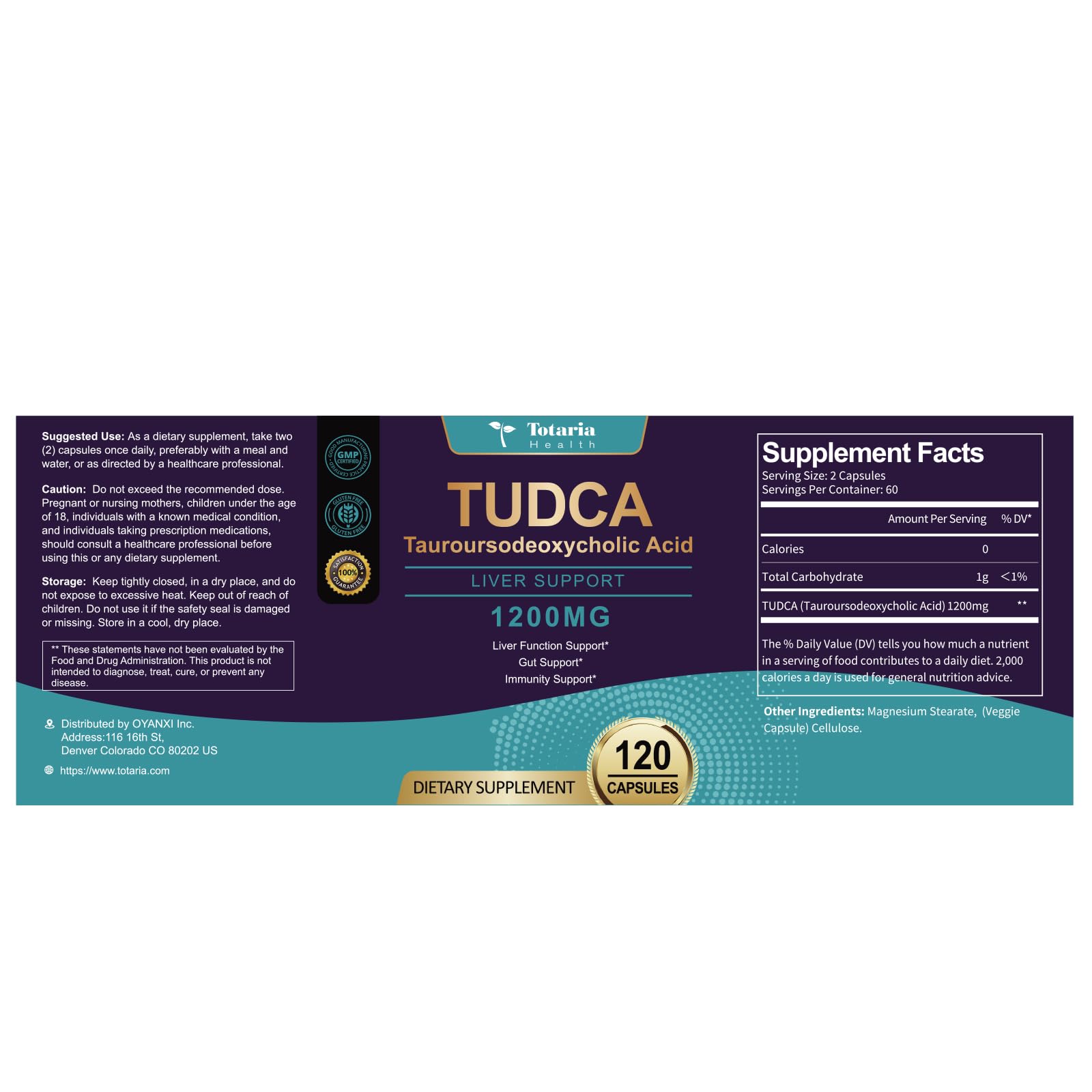 Totaria TUDCA Bile Salts 1200mg (Tauroursodeoxycholic Acid), 120 Capsules, Ultra Strength Pure TUDCA Liver Supplements, Liver and Gallbladder Cleanse & Repair, Vegan — Amazon image 10