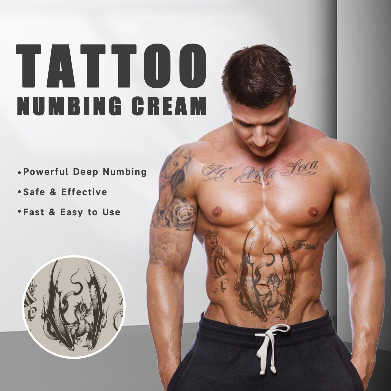 Painless Tattoo Cream - Maximum Strength - Natural Ingredients Extra Strength Tattoo For 4-8 Hours(2pcs *10g) — view 4