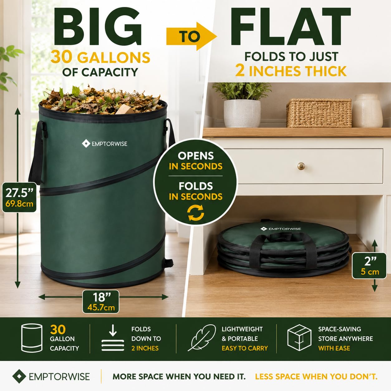 Collapsible Trash Cans - 2 Pack for RV & Camping -3