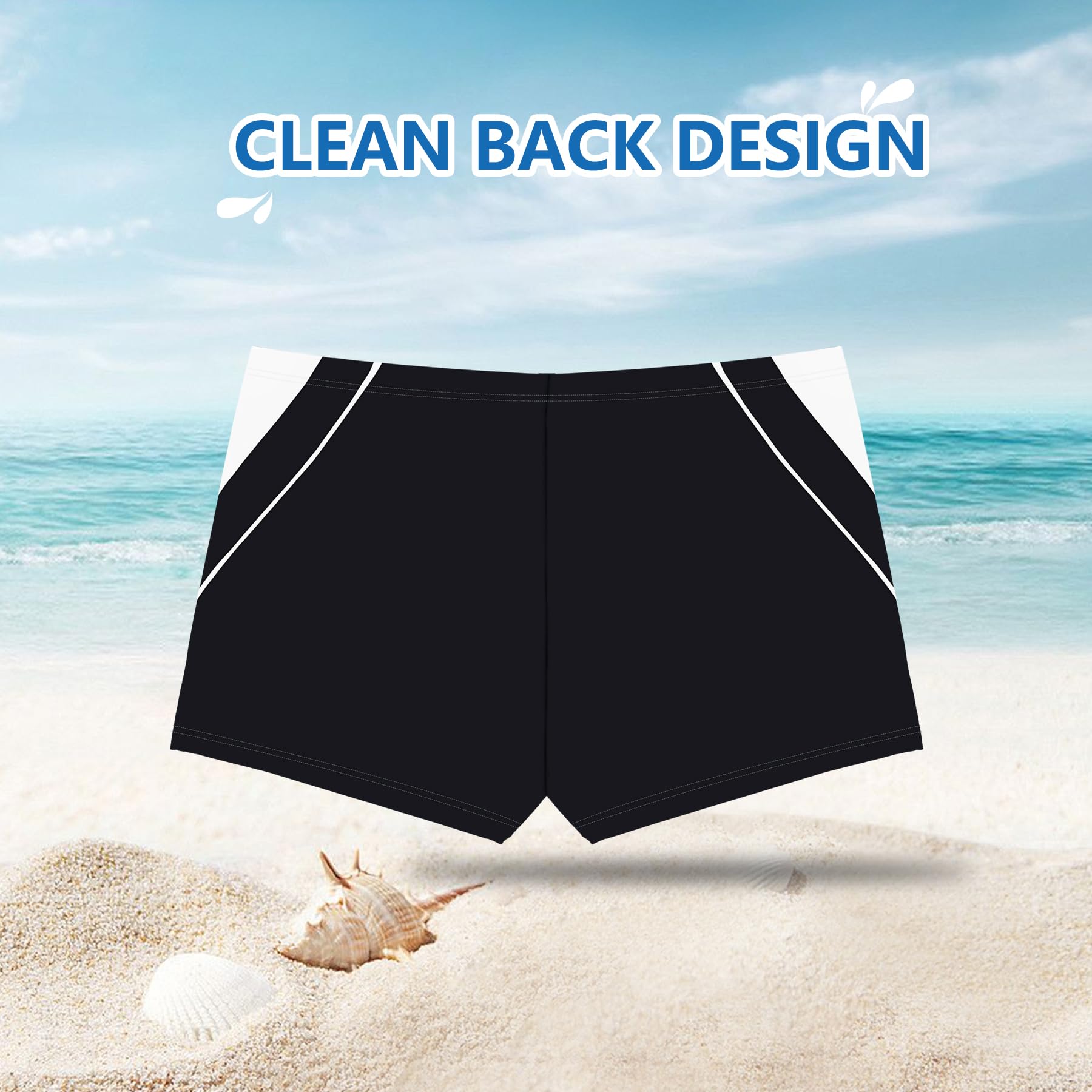 Trendy Boy Pantaloncini da Bagno Sportivi per Bambini in Tessuto Leggero, Pantaloncini da Nuoto Performance con Vita Elastica e Cordonaccio
