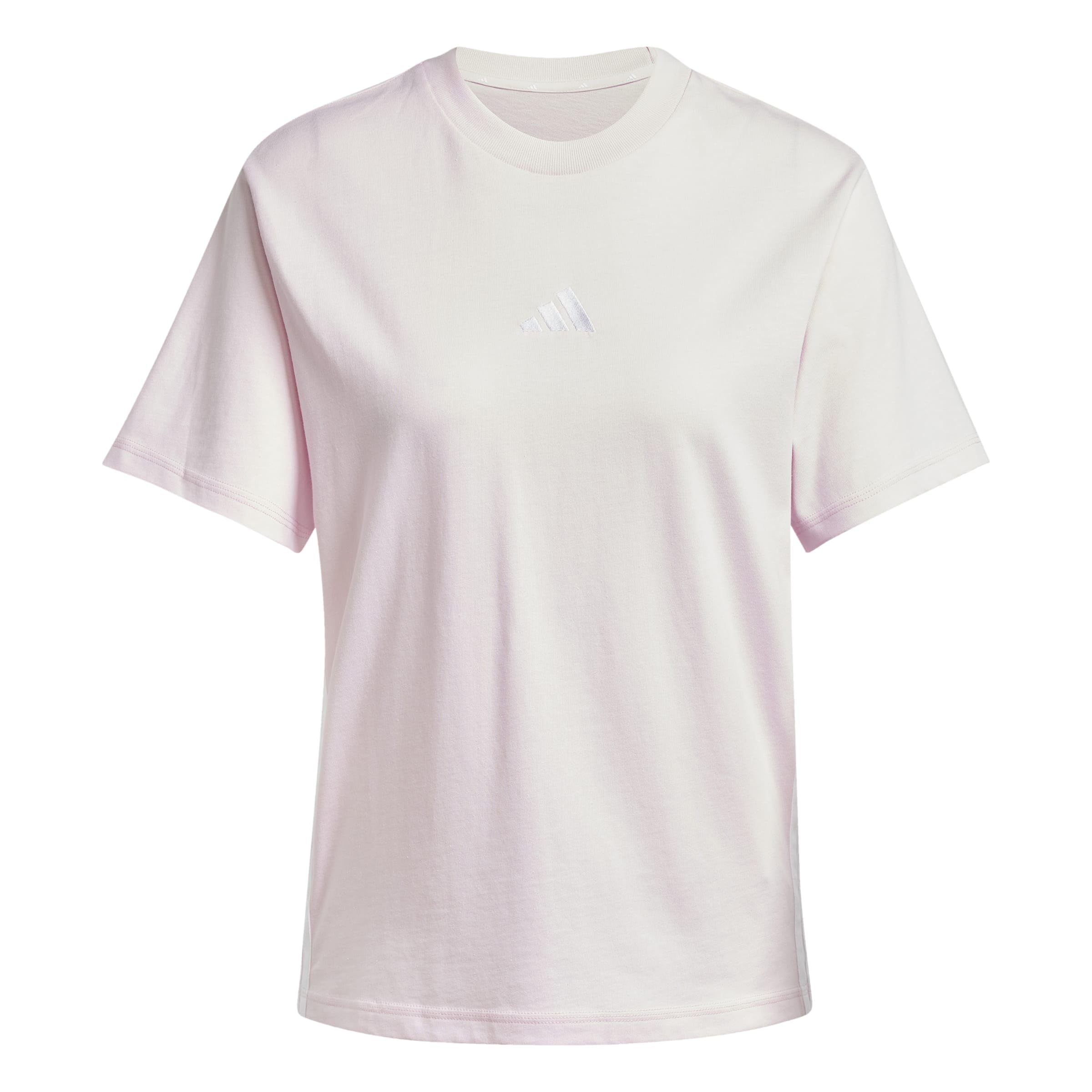 adidas Essentials 3-Stripes Cotton Tee, Pink, Size S, Women