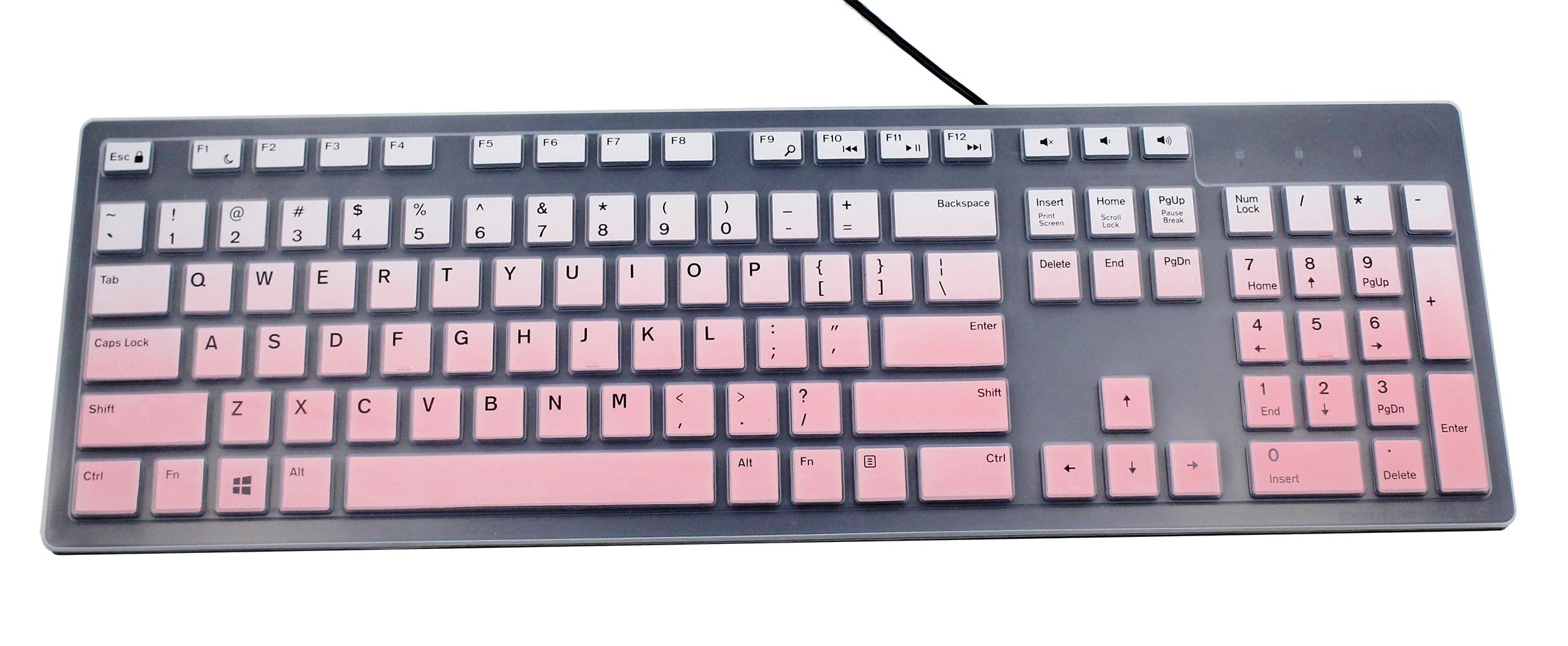 Keyboard Skin Compatible for Dell Inspiron AIO Desktop 24" 27" 5400 5490 7700 7790, Dell KB216 KB216p KB216d Wired Keyboard, Dell KM636 Wireless Keyboard, Dell Optiplex 5250 3050 3240 (Gradient Pink)