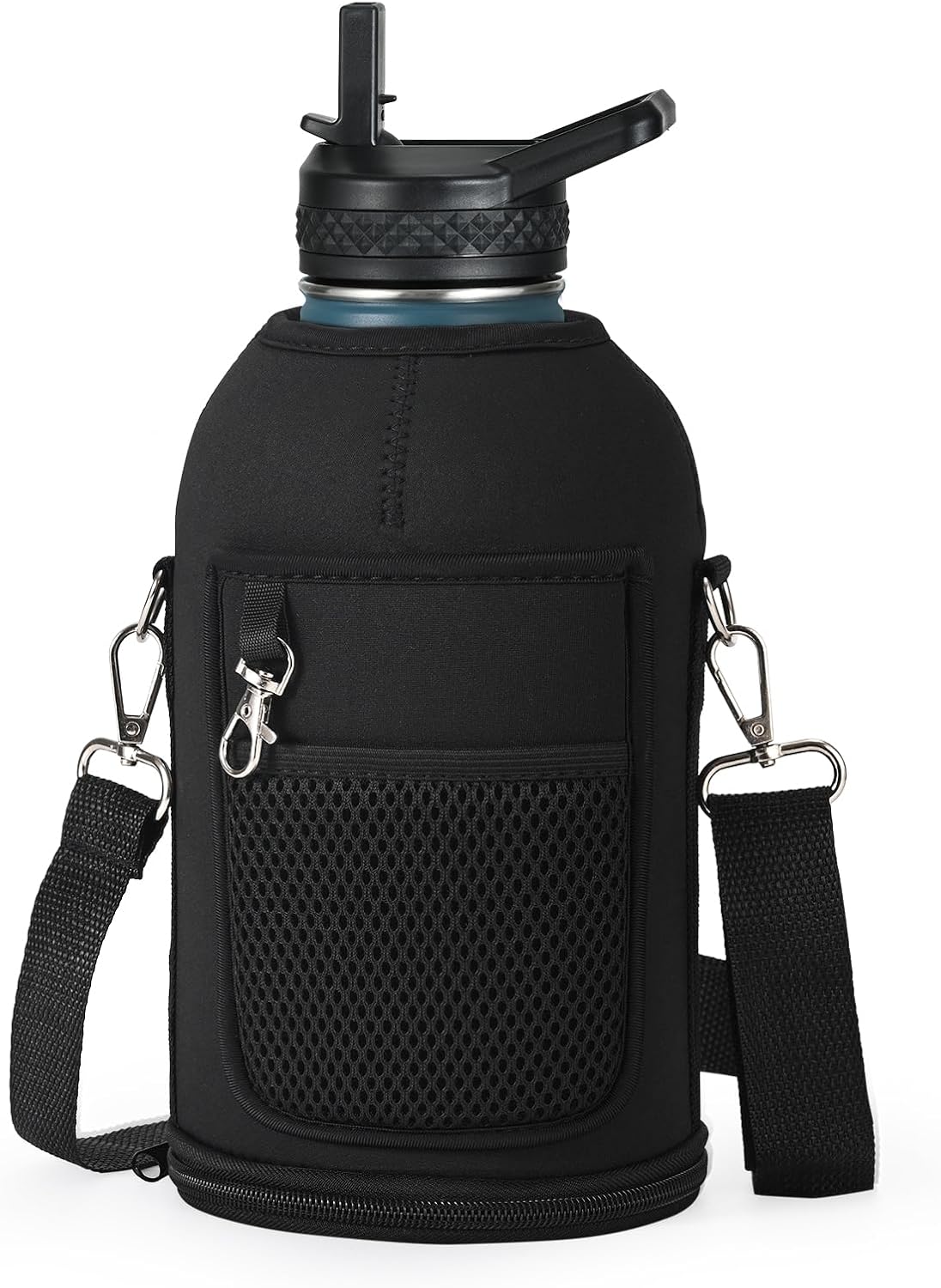 64 oz Water Bottle Holder Carrier Bag Replacement - Accessory for Hydro Flask Wide Mouth Water Bottles - Crossbody with Adjustable Shoulder Strap