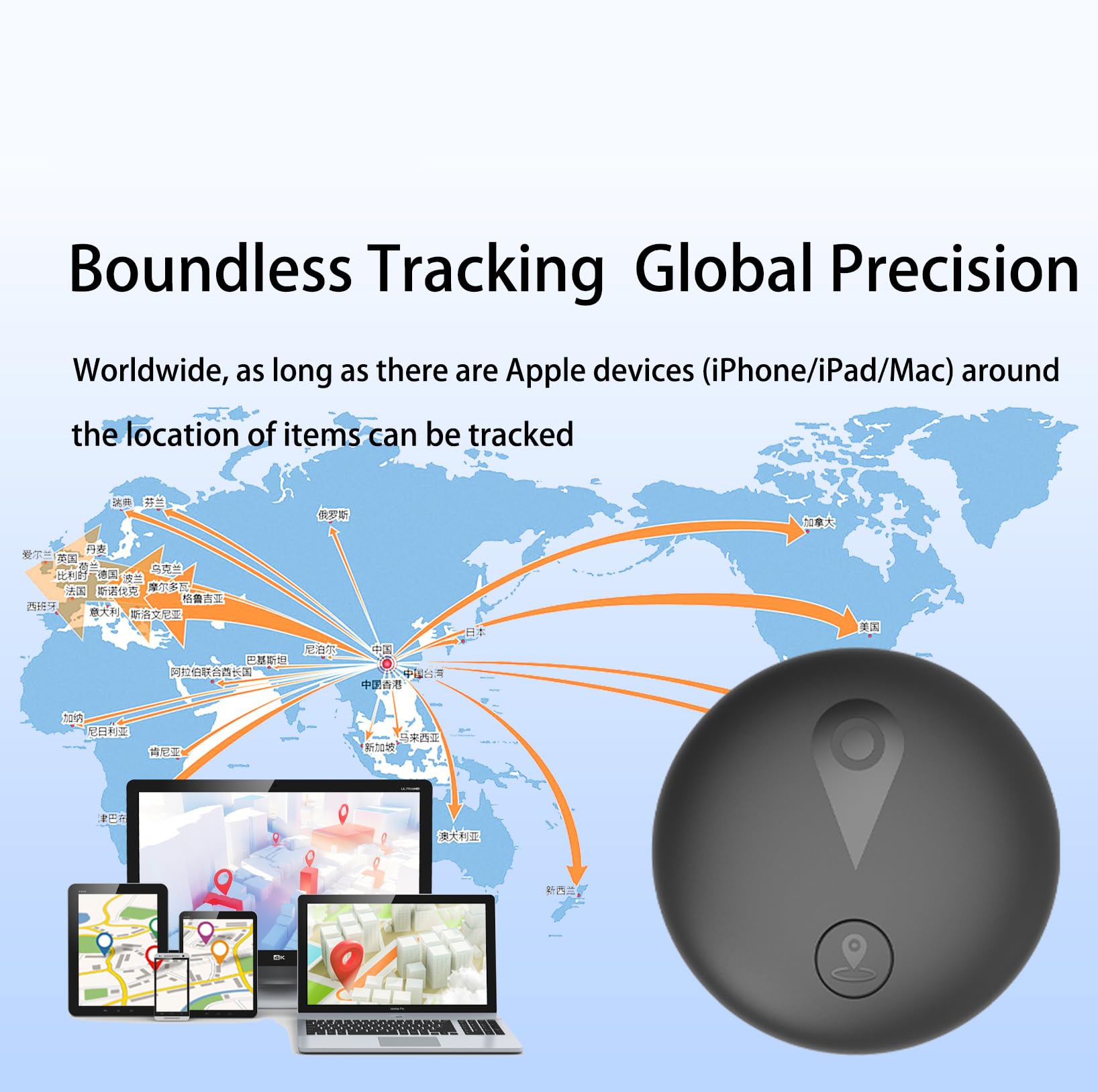 Localizzatore GPS per Auto, Mini Tracciatore Magnetico Senza Sottoscrizione, Compatibile con Android/iOS, Tracciamento in Tempo Reale, Impermeabile IP68, Compatto per Auto, Animali e Bagagli, Nero